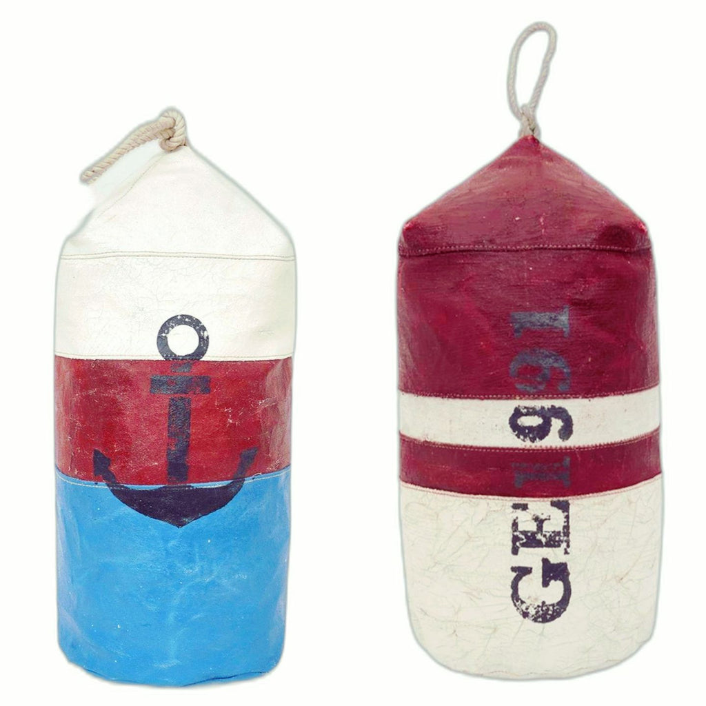 Boje Fender Kissen maritim aus Leinentuch bemalt - in drei Varianten