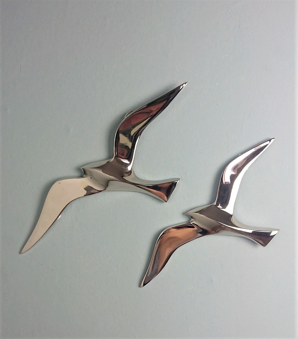 Möwen Wandhänger Silber im Set