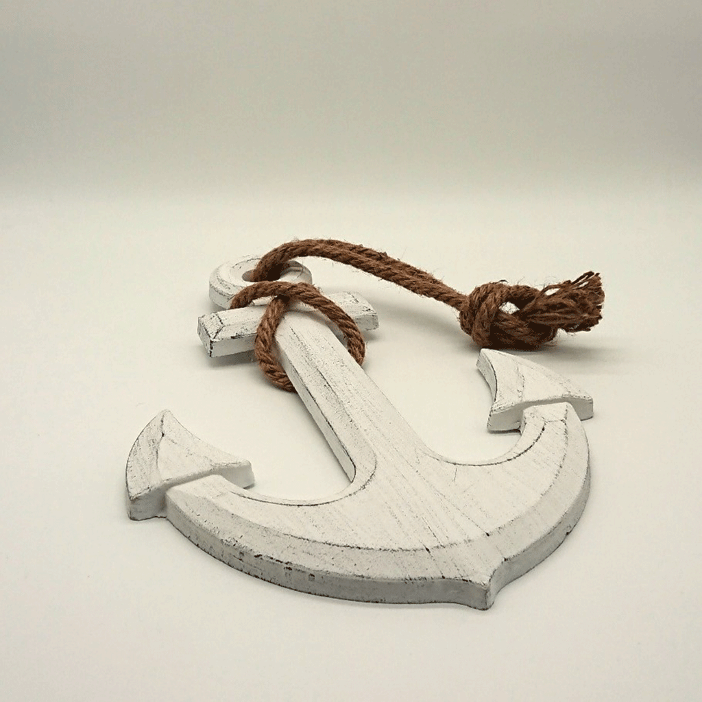 Deko Anker aus Holz in weiß