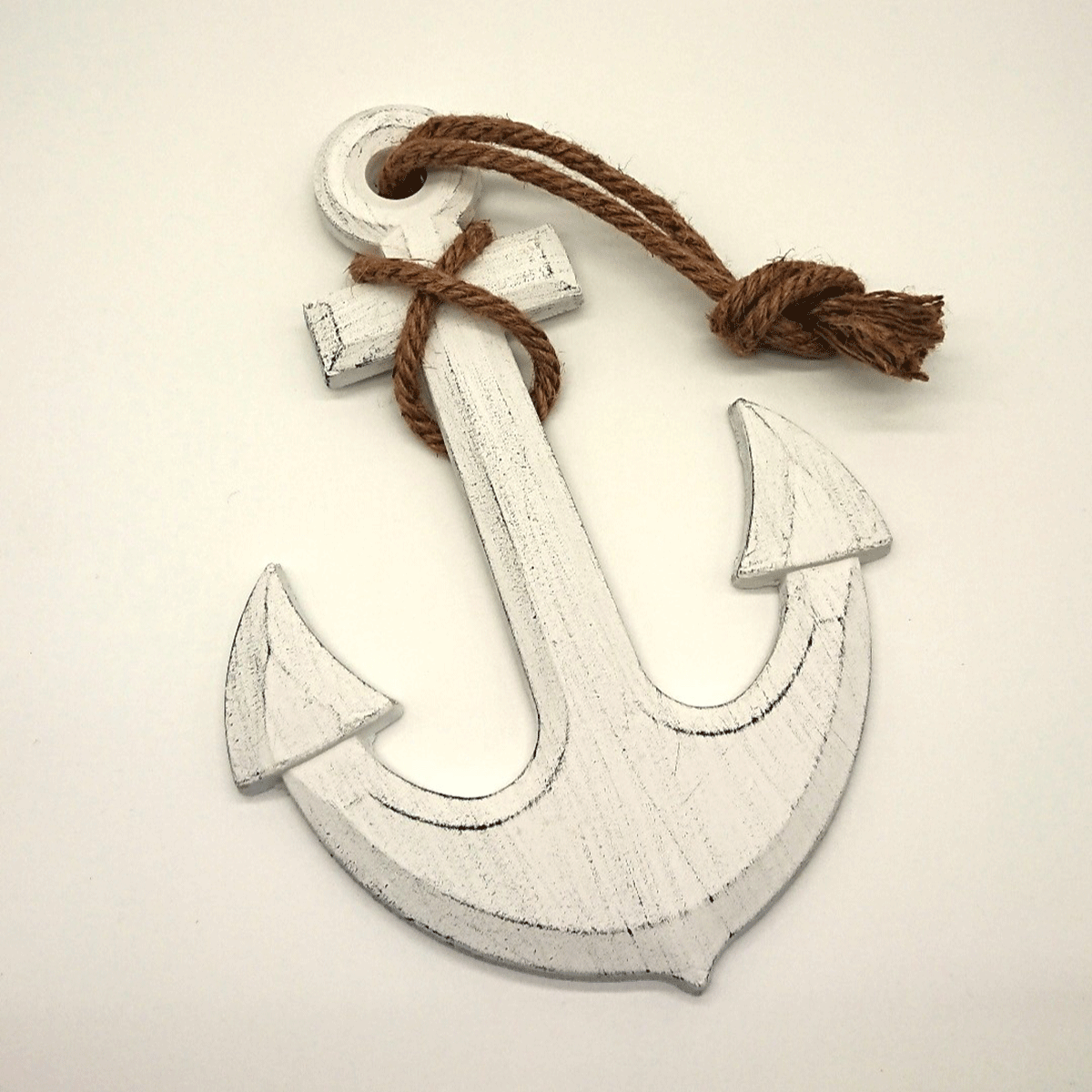 Deko Anker aus Holz in weiß