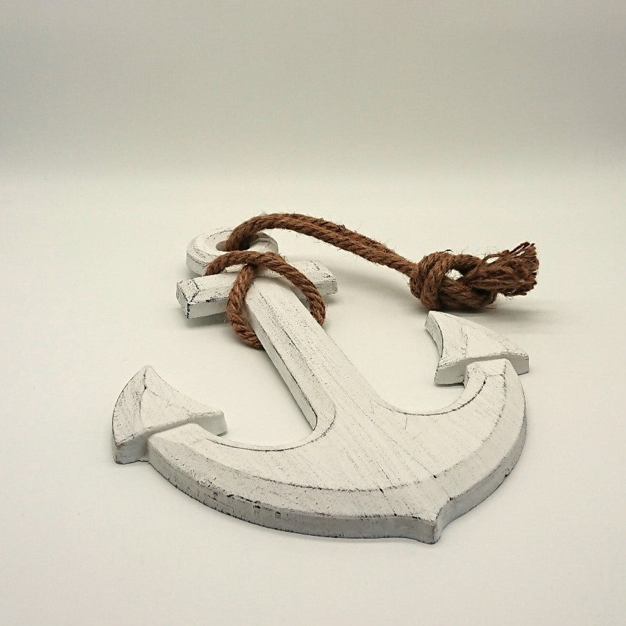 Deko Anker aus Holz in weiß