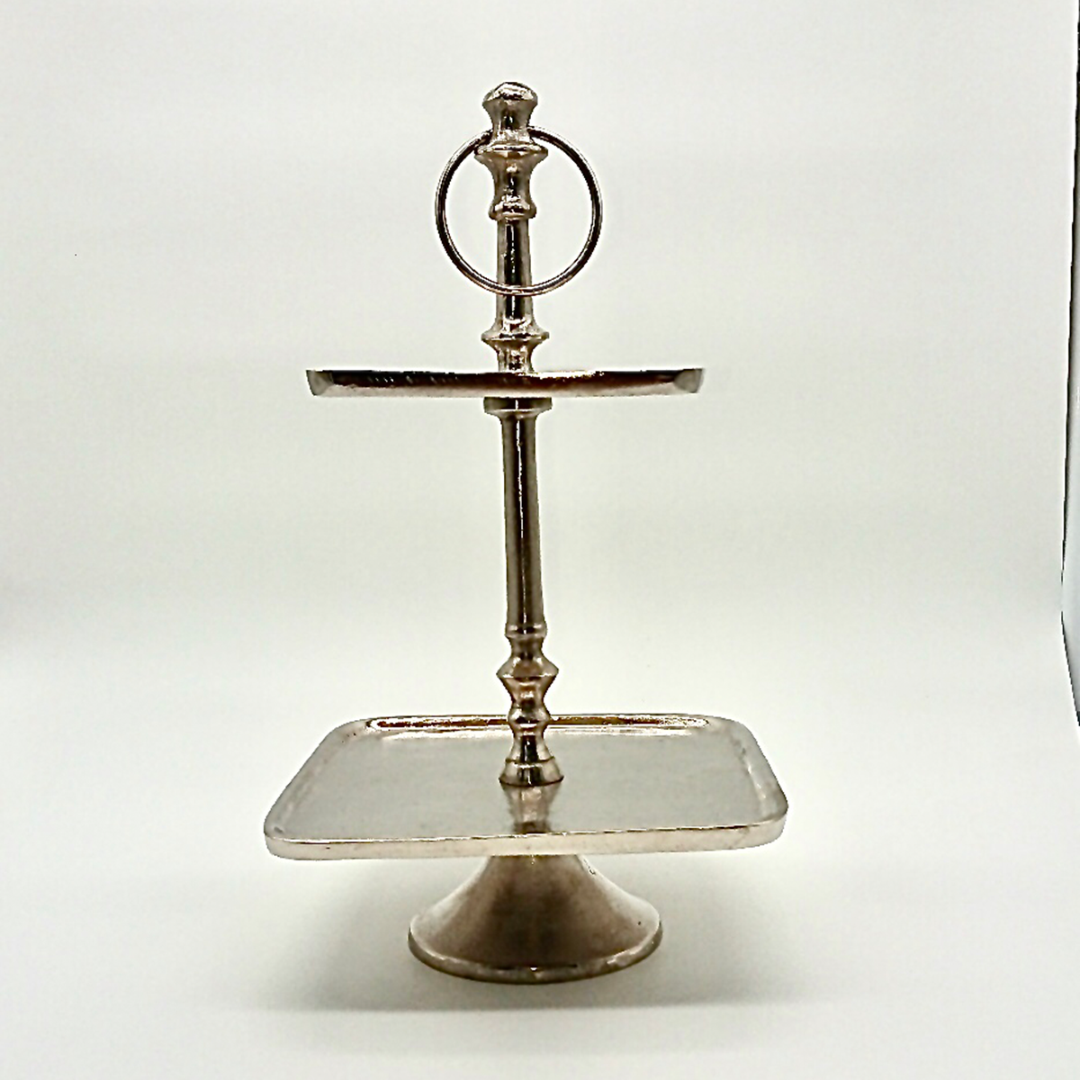 Etagere 2 Stufen Aluminium Silber