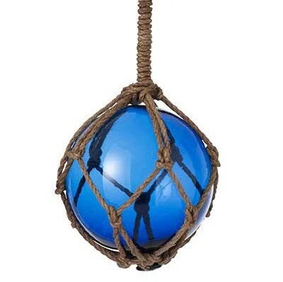 Fischerkugel Glas blau groß