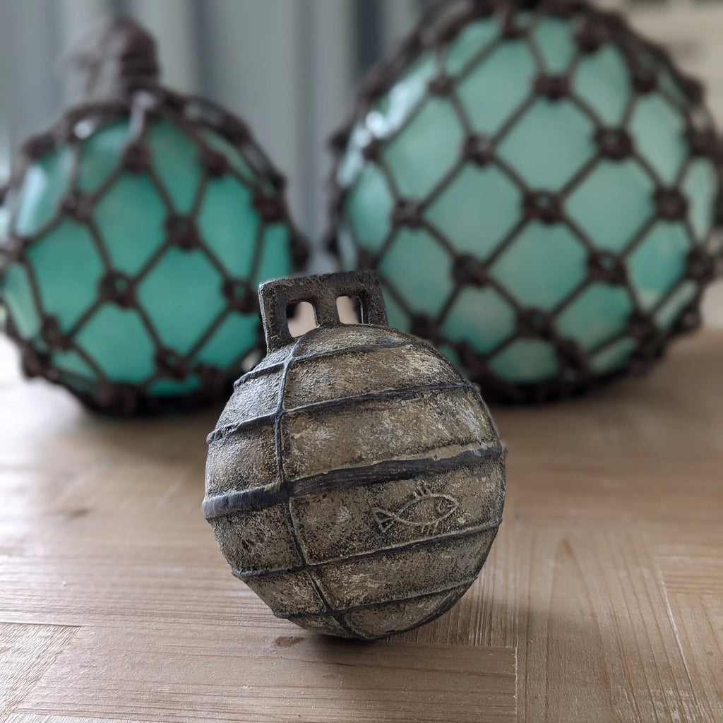 Fischerkugel grau Vintage