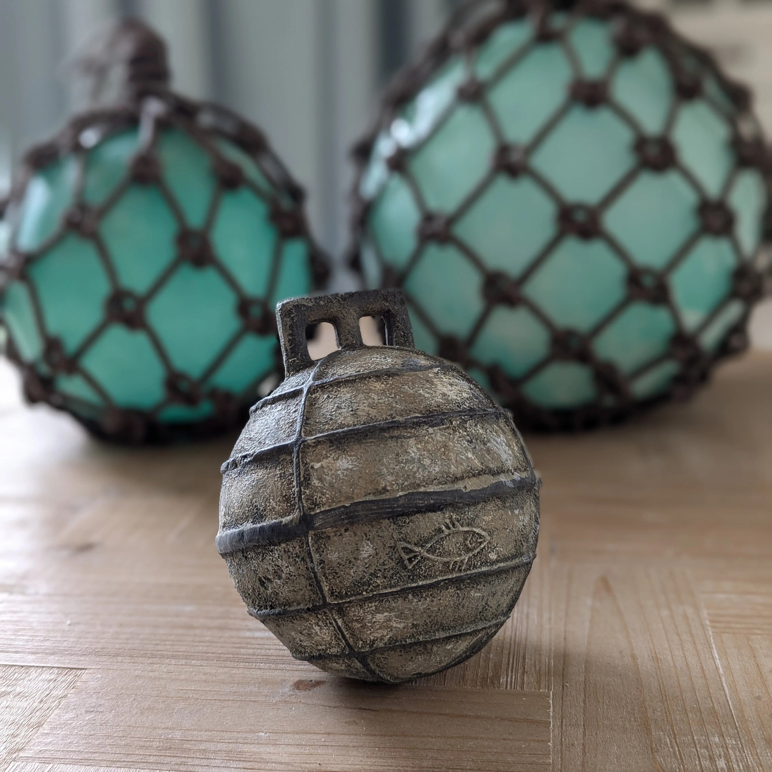 Fischerkugel grau Vintage