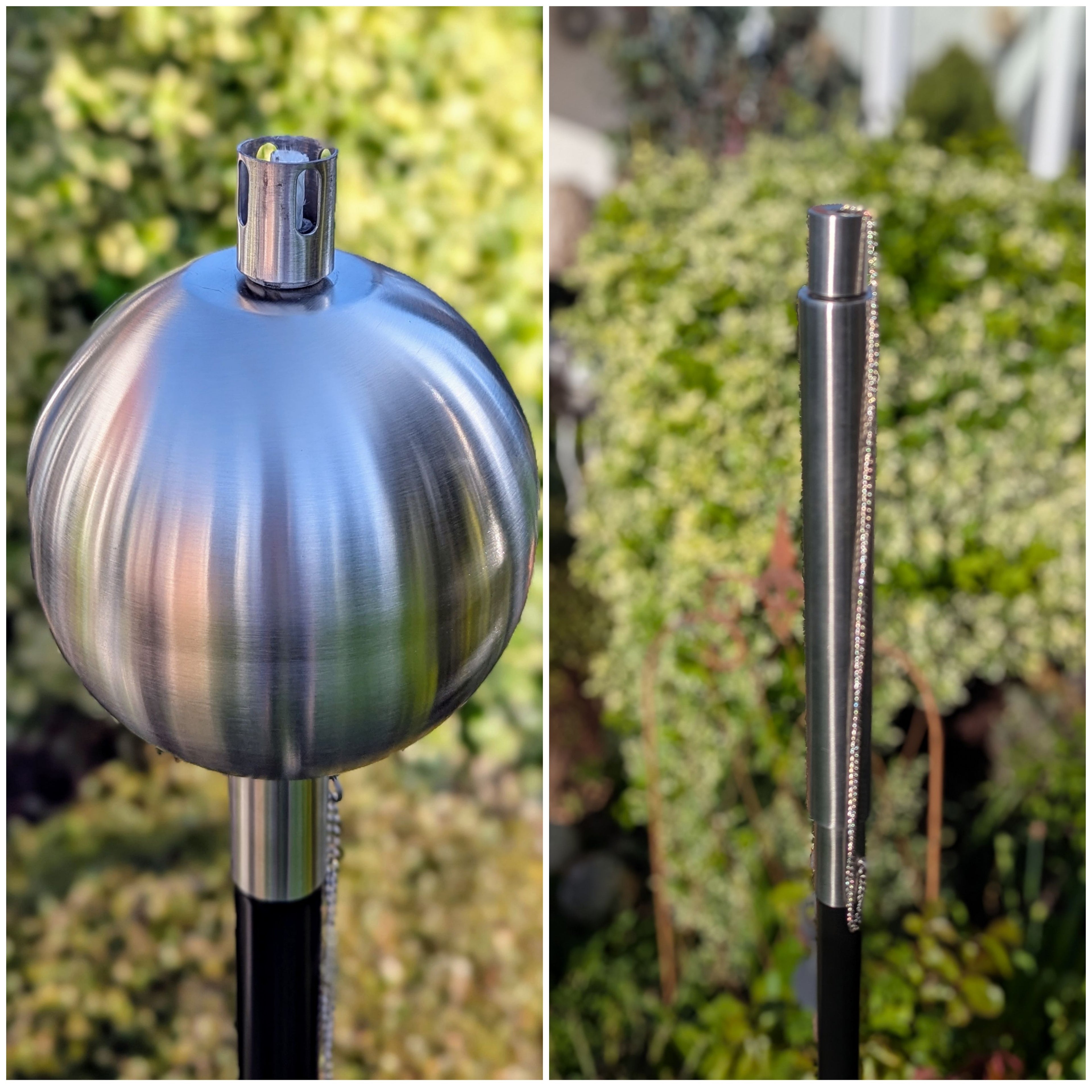 Gartenfackel Ölfackel Edelstahl matt