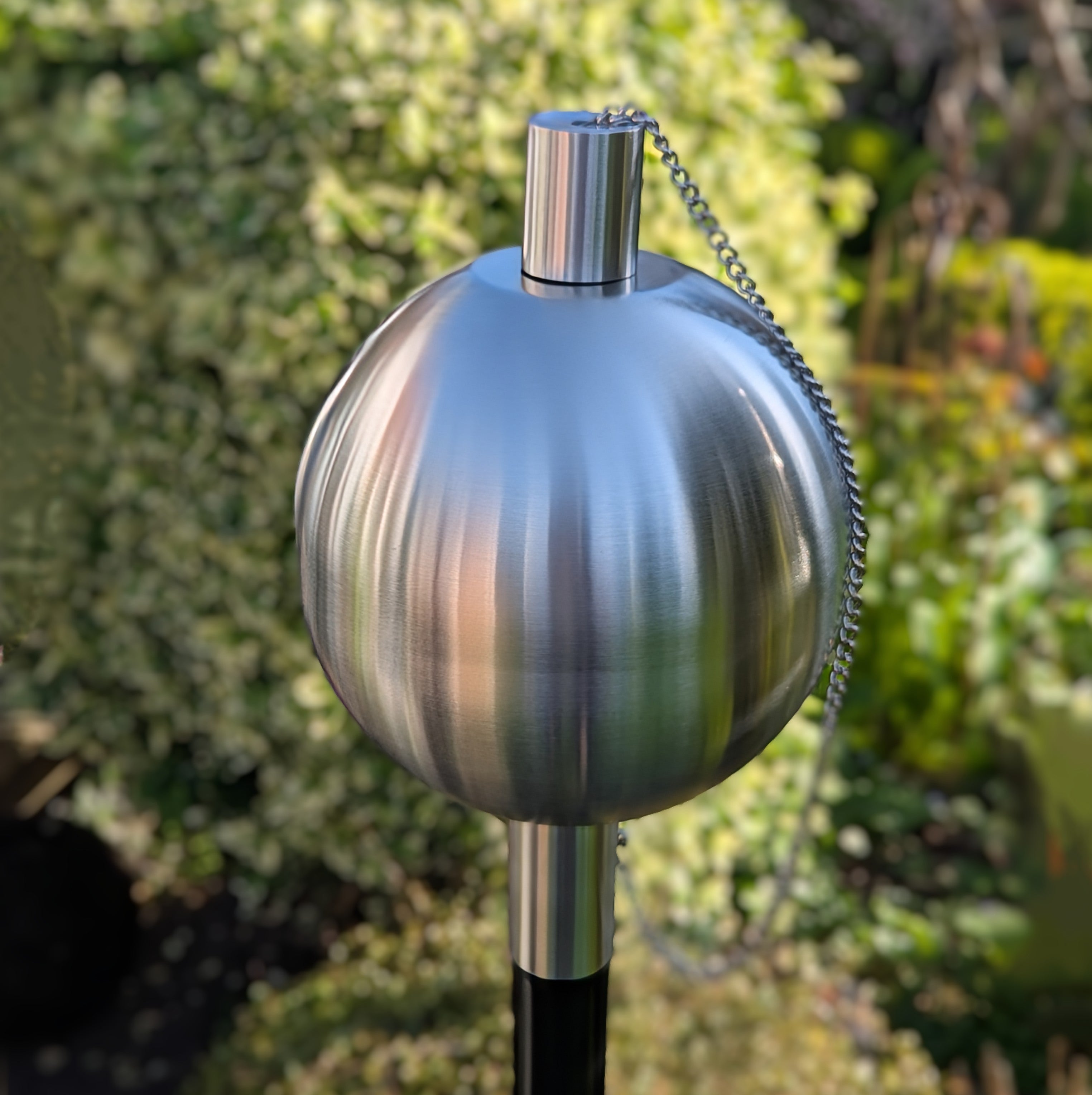 Gartenfackel Ölfackel Edelstahl matt