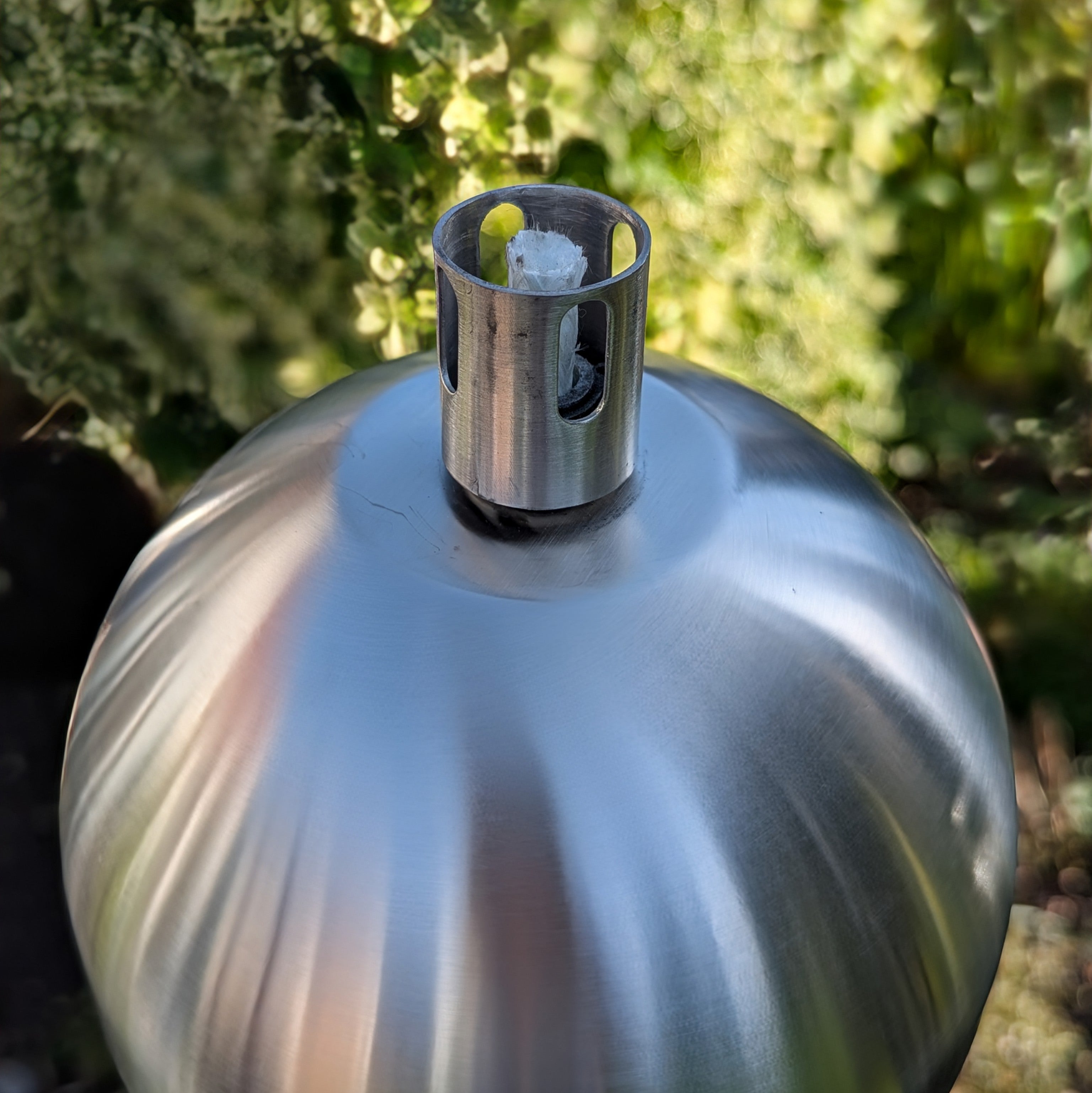 Gartenfackel Ölfackel Edelstahl matt