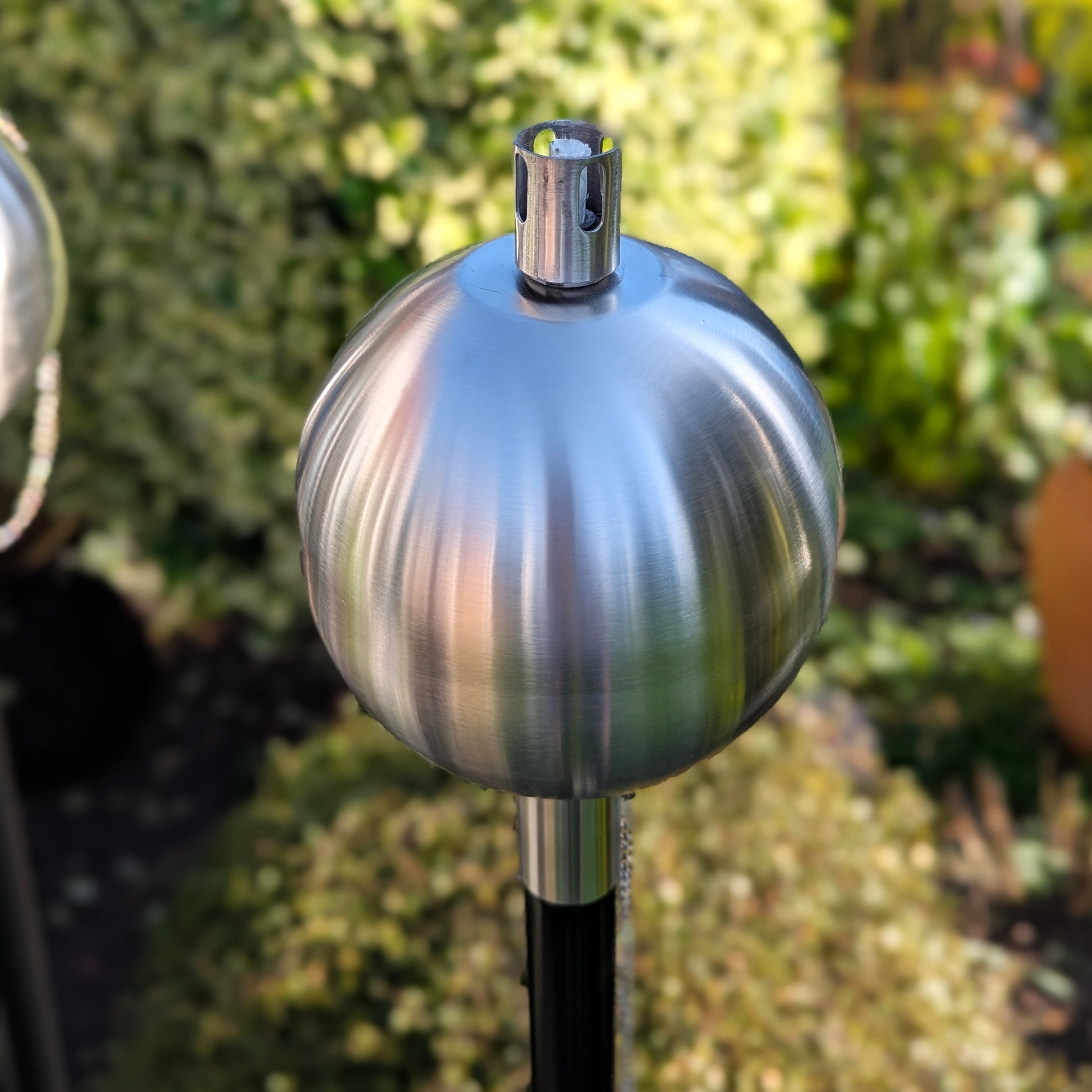 Gartenfackel Ölfackel Edelstahl matt