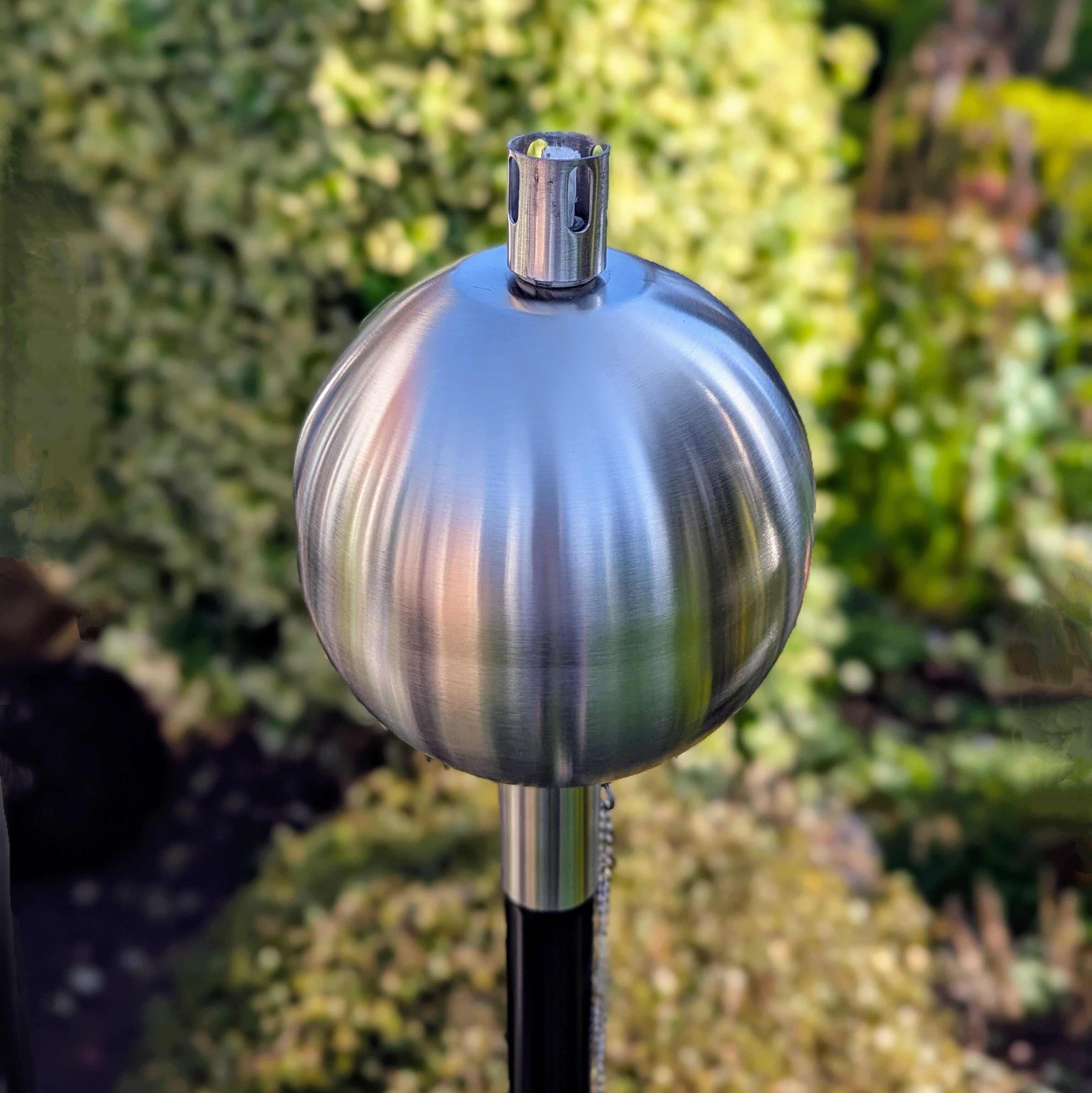 Gartenfackel Ölfackel Edelstahl matt