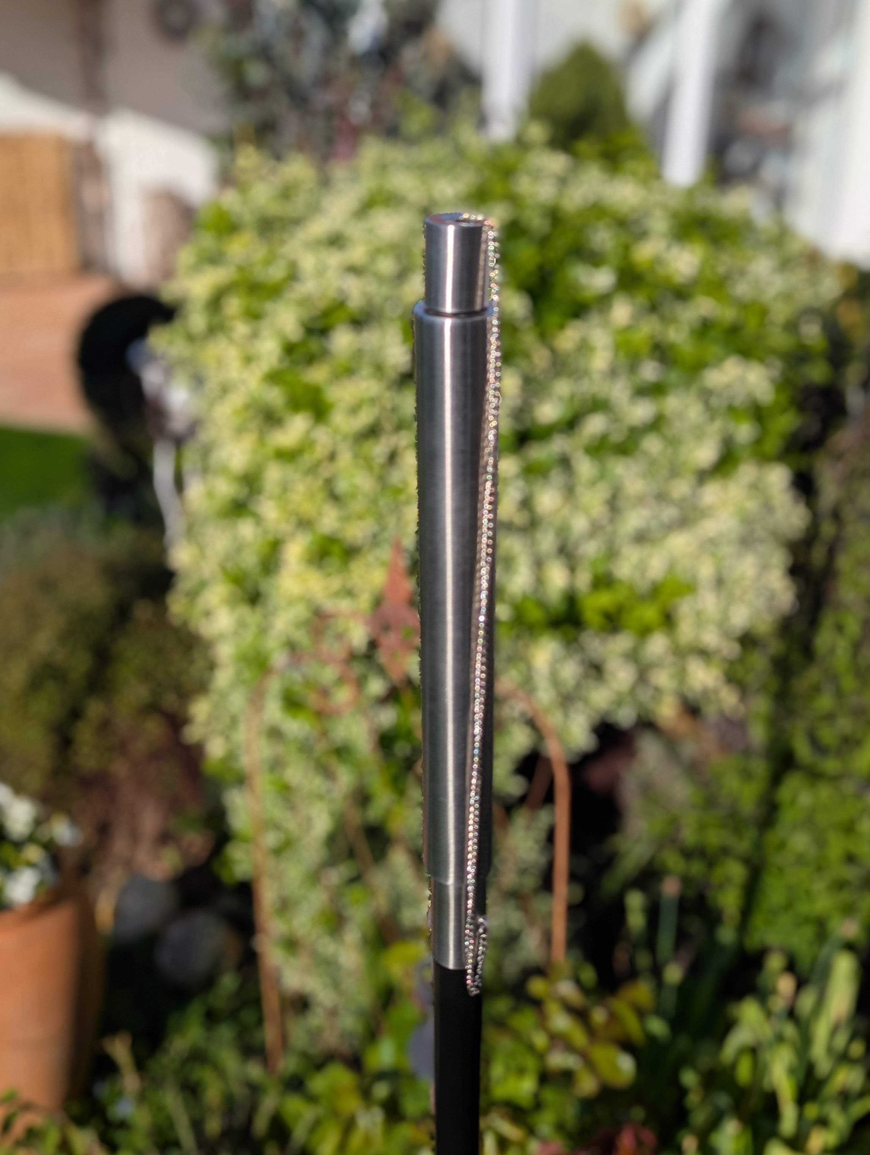 Gartenfackel Ölfackel Edelstahl matt