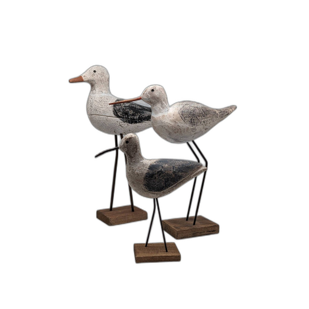 Holz Skulptur Möwe auf Sockel in drei Größen und Varianten zur Wahl