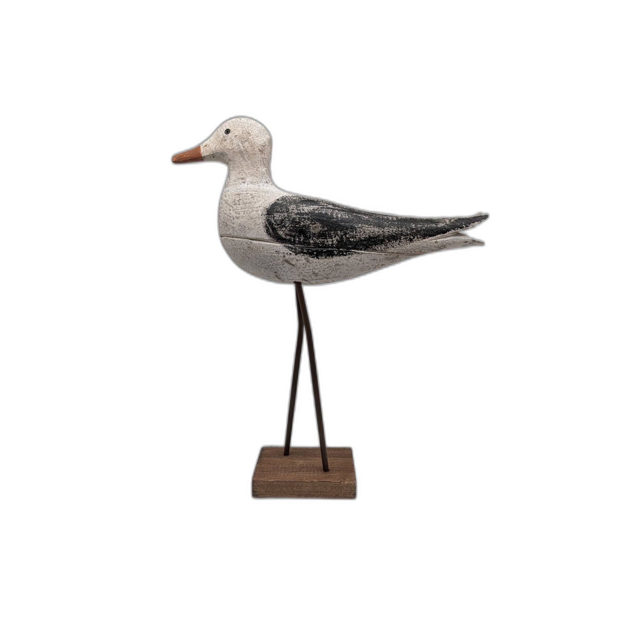 Holz Skulptur Möwe auf Sockel in drei Größen und Varianten zur Wahl