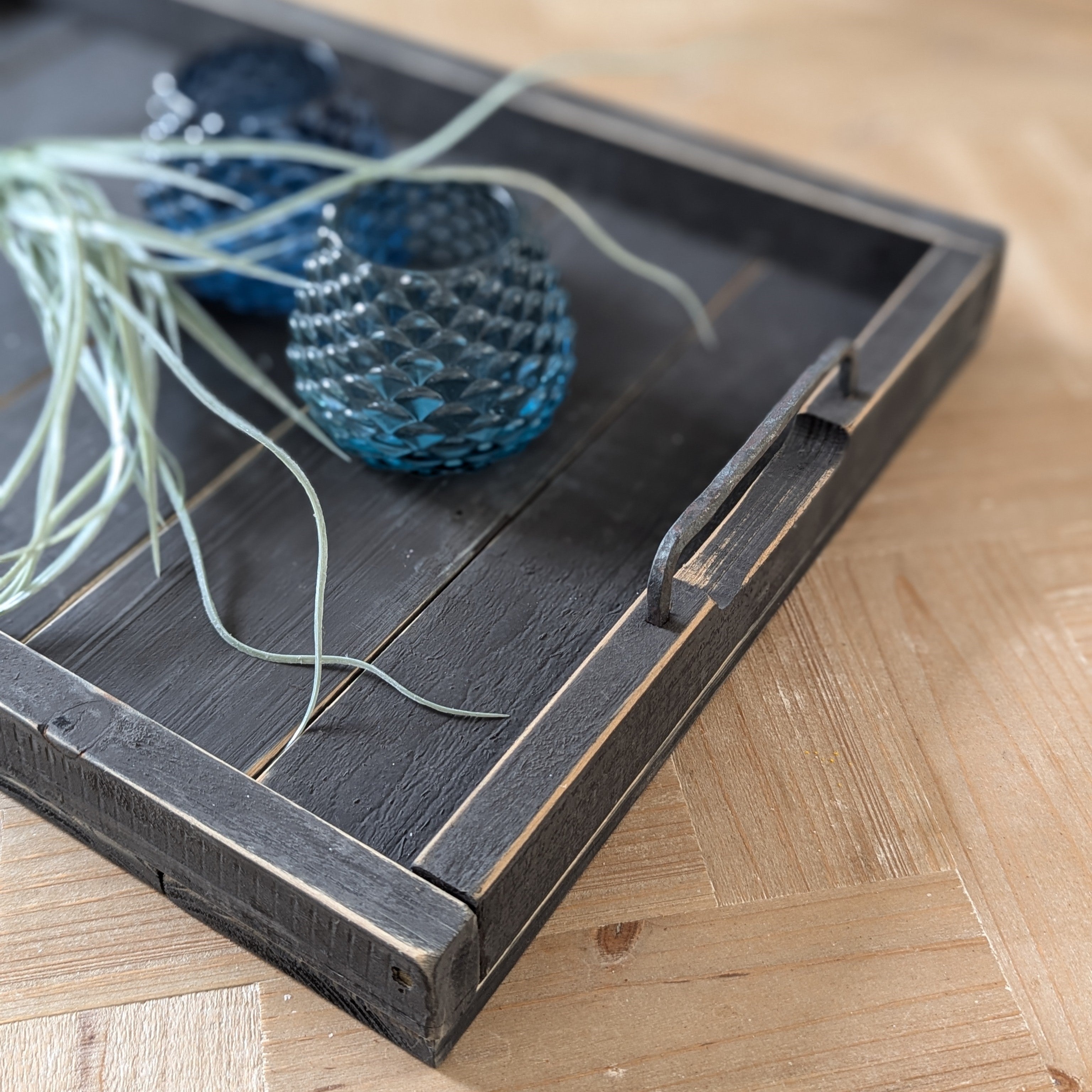 Holztablett schwarz- 58cm x 38cm