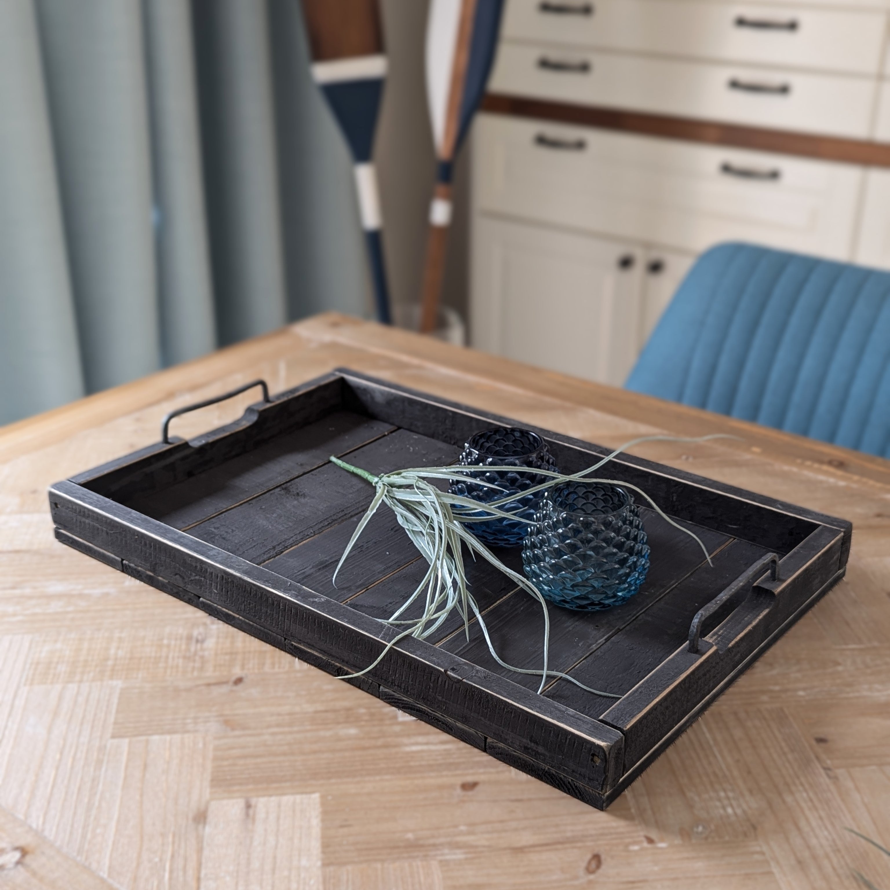 Holztablett schwarz- 58cm x 38cm