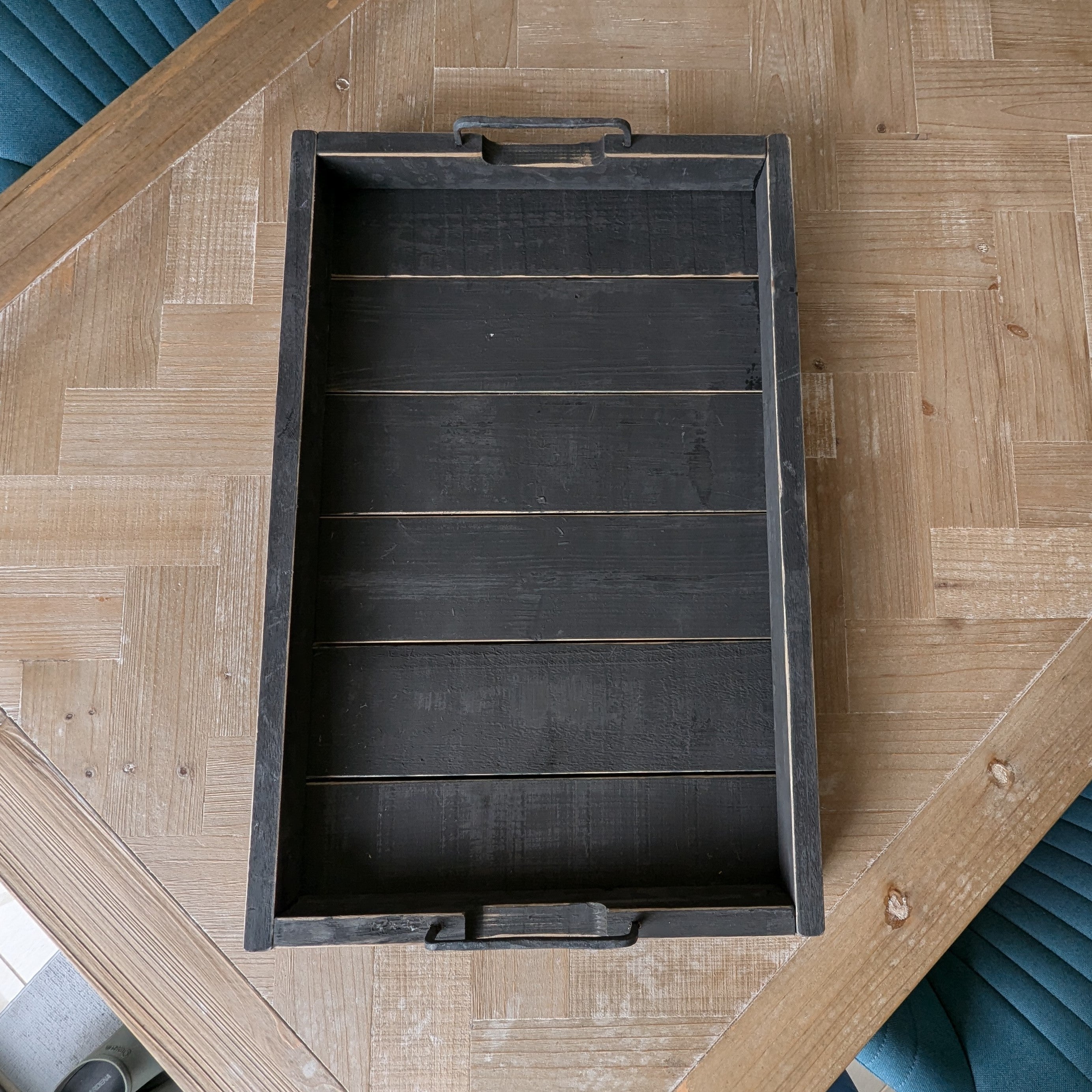 Holztablett schwarz- 58cm x 38cm