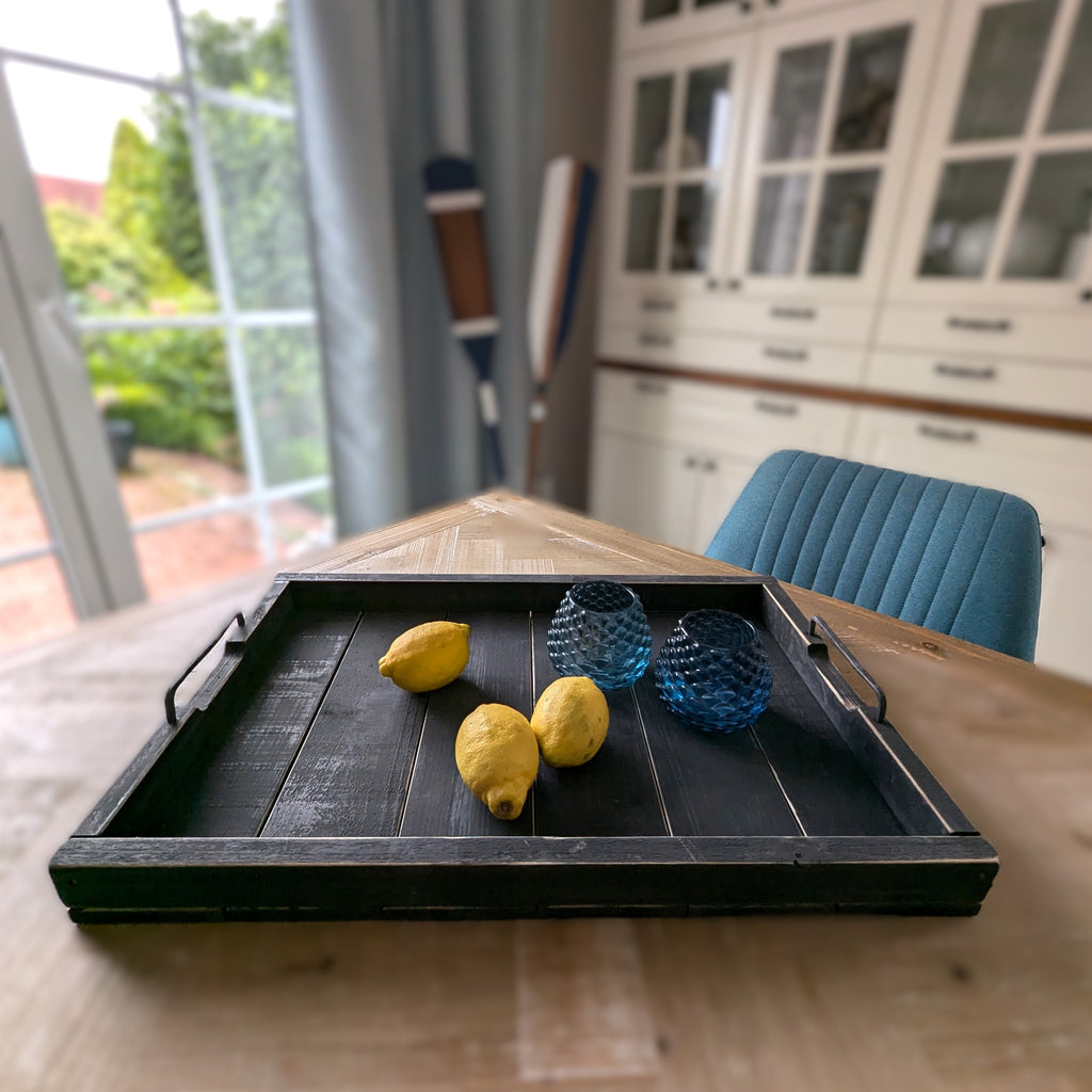 Holztablett schwarz- 58cm x 38cm
