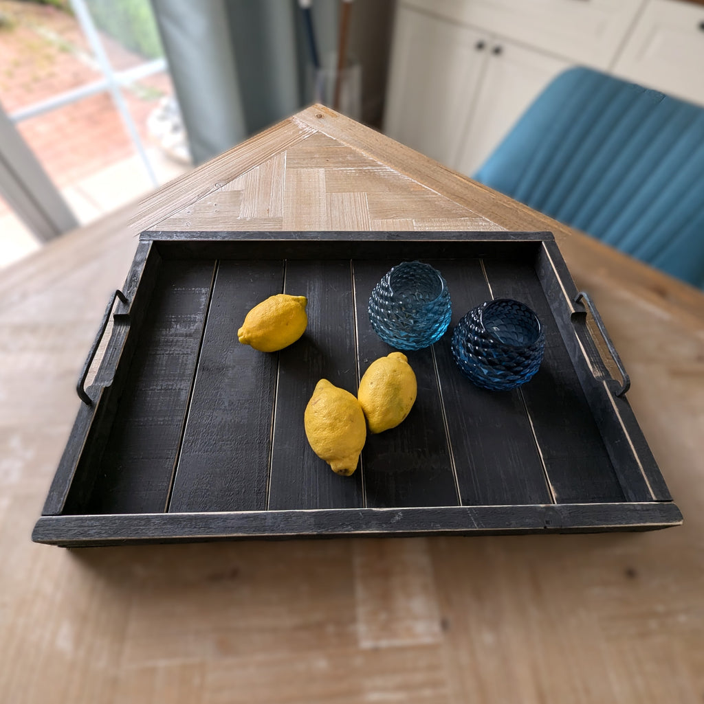 Holztablett schwarz- 58cm x 38cm