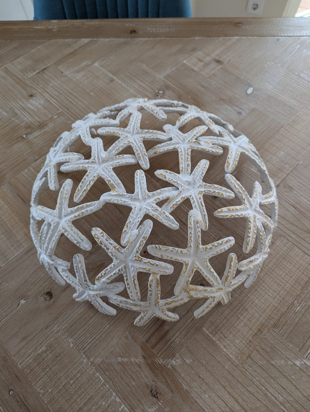 Schale Seestern weiß aus Aluminium