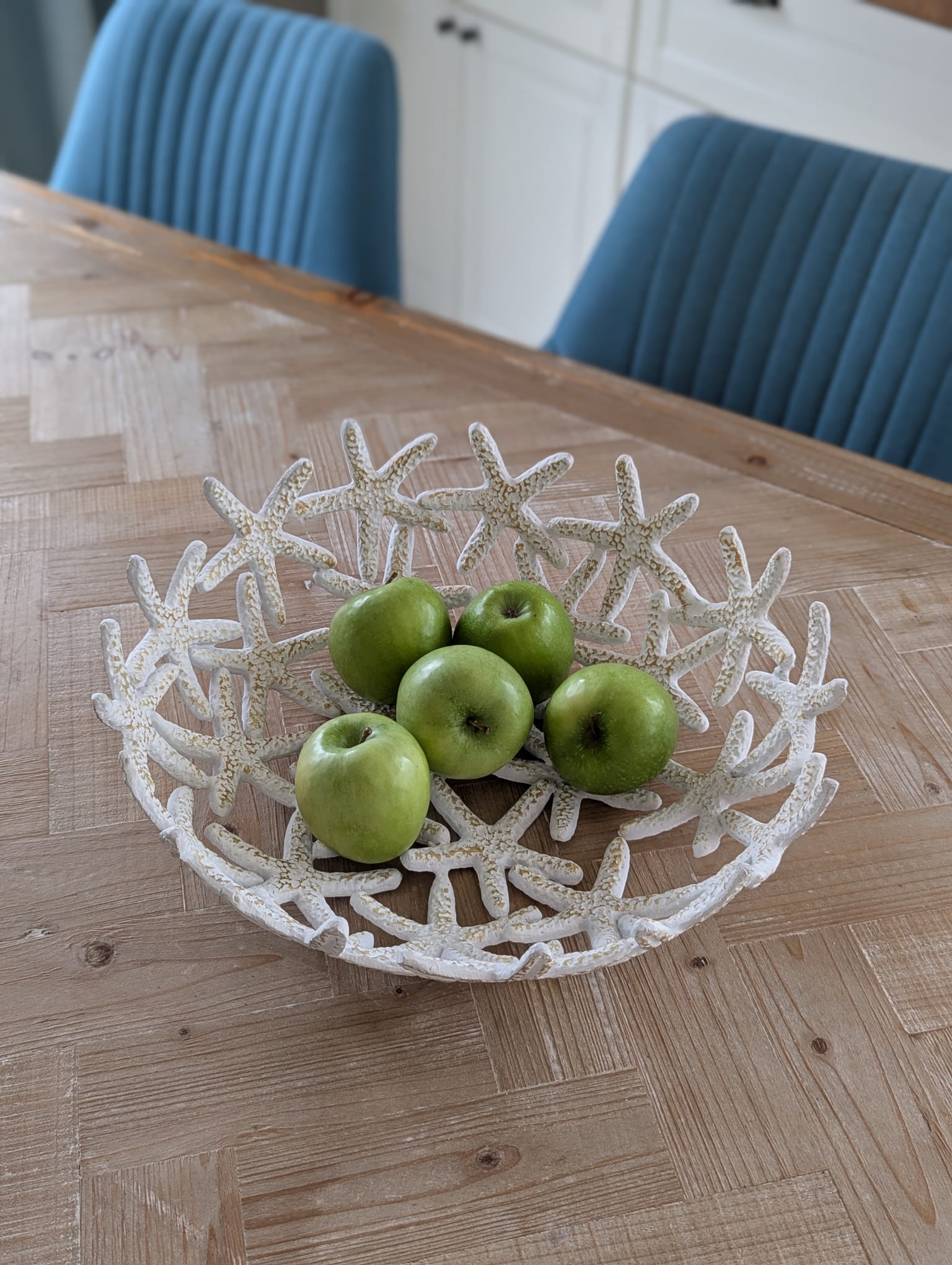 Schale Seestern weiß aus Aluminium