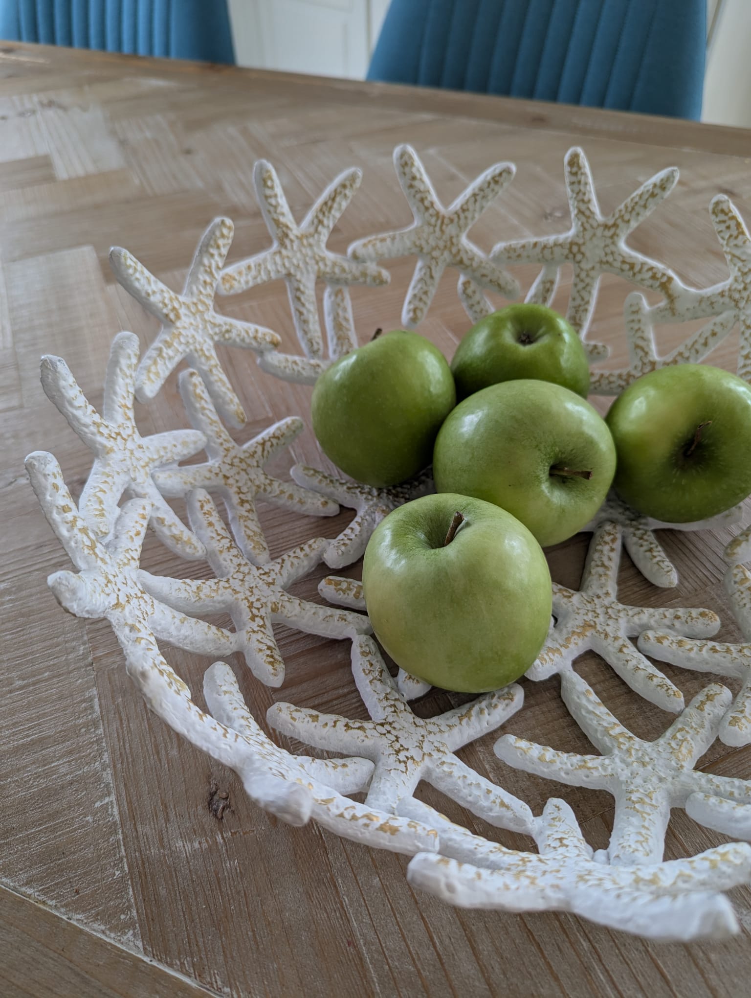 Schale Seestern weiß aus Aluminium