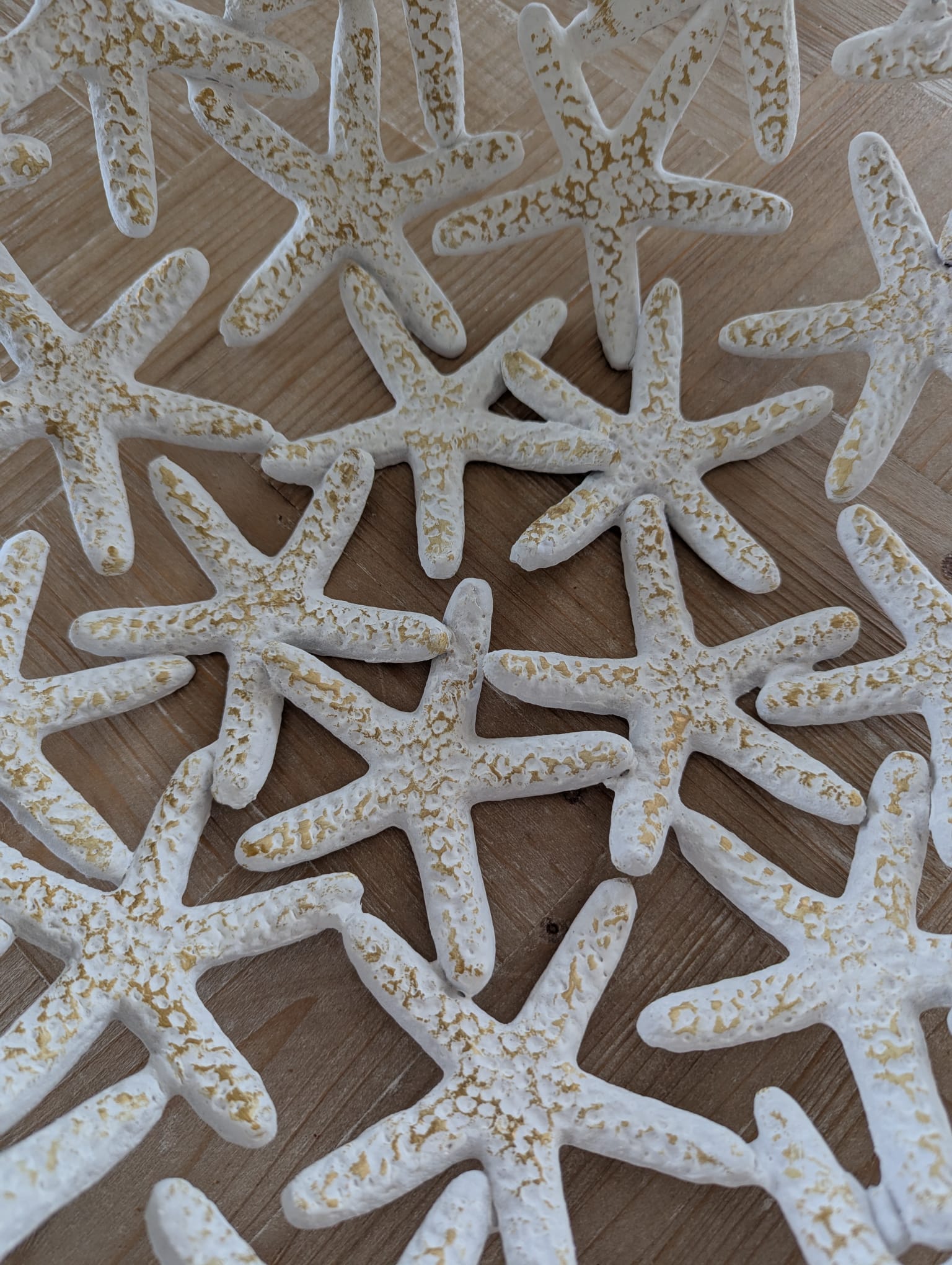 Schale Seestern weiß aus Aluminium