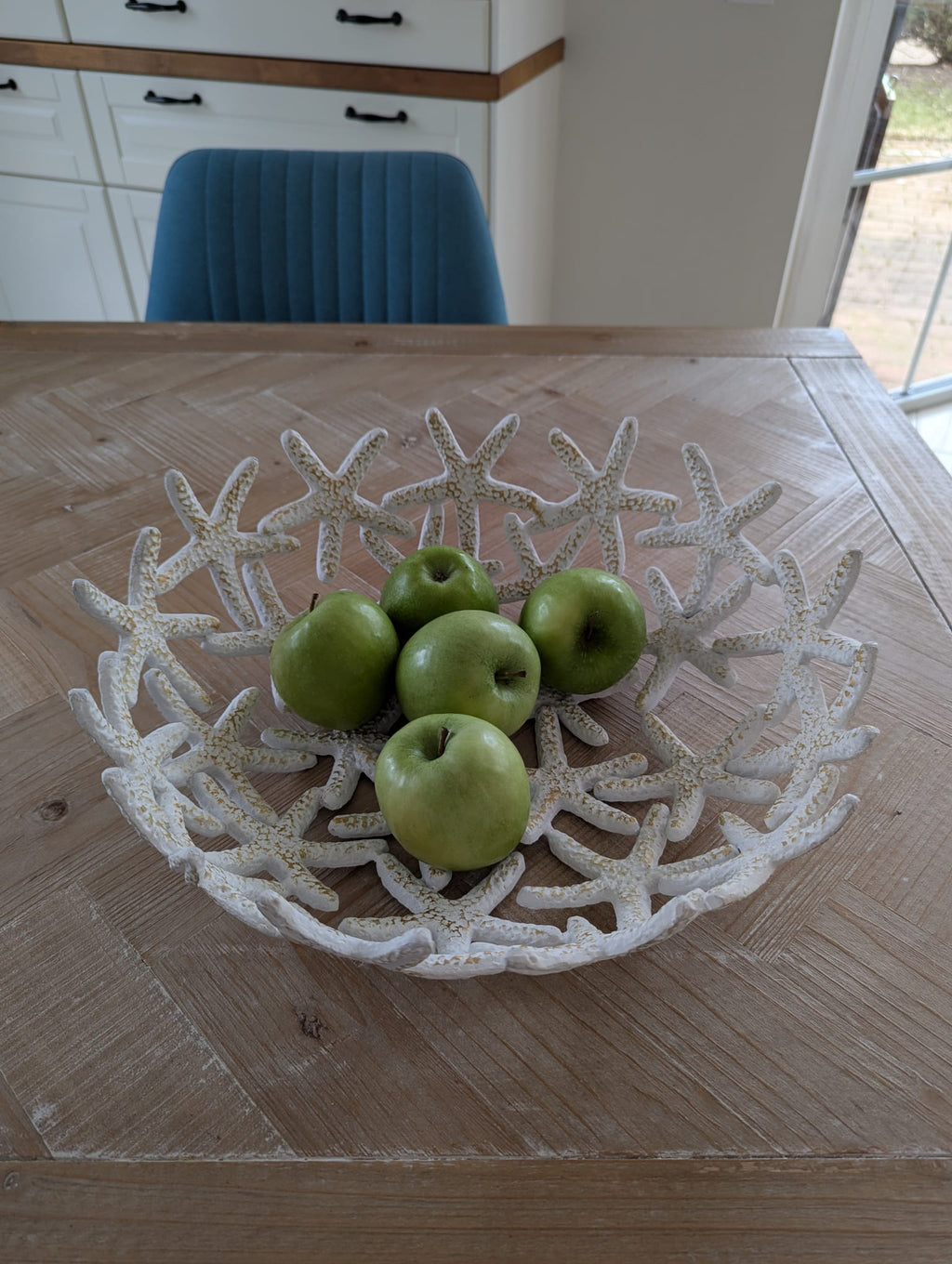 Schale Seestern weiß aus Aluminium