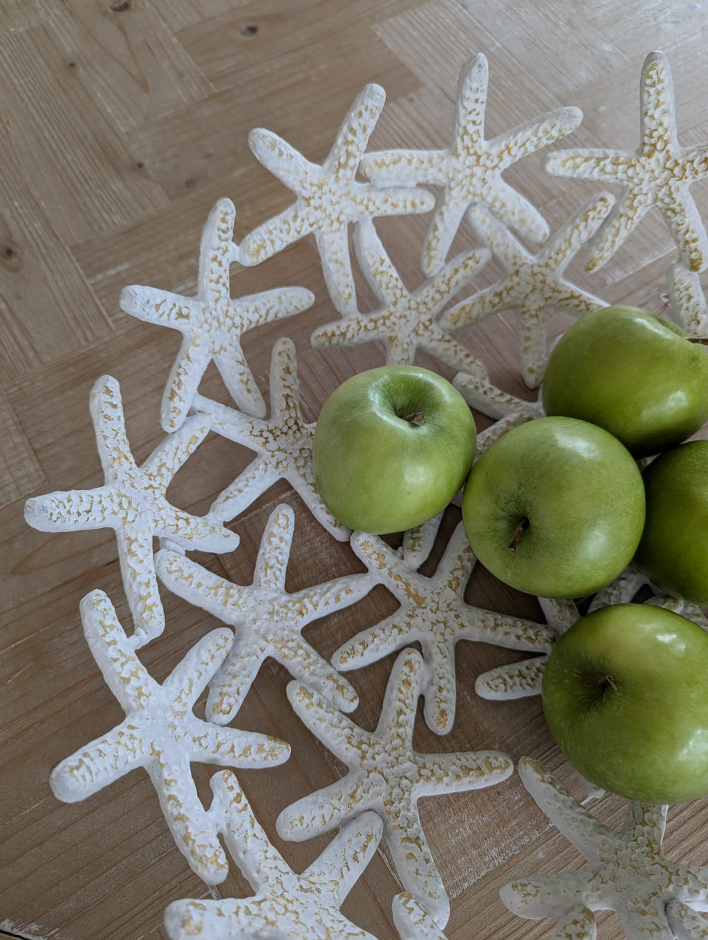 Schale Seestern weiß aus Aluminium