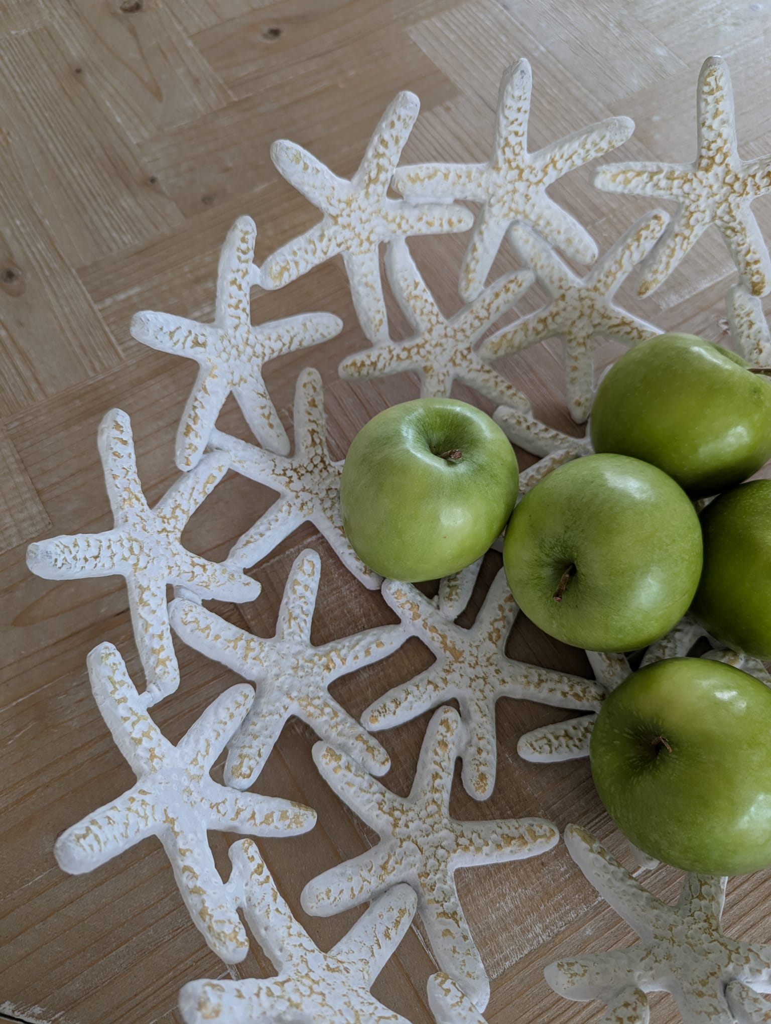 Schale Seestern weiß aus Aluminium