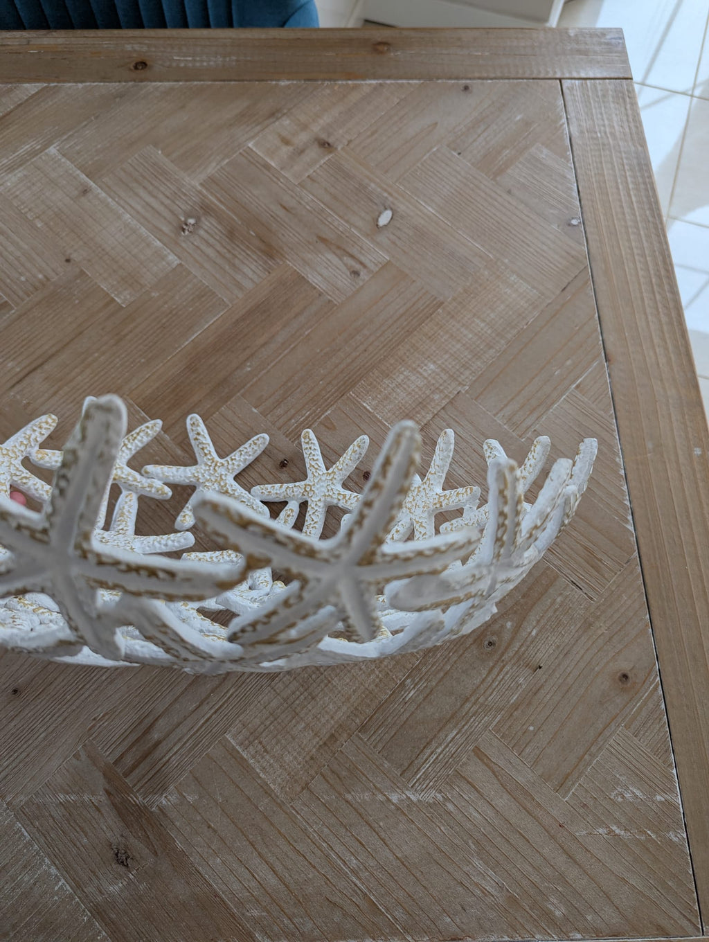 Schale Seestern weiß aus Aluminium