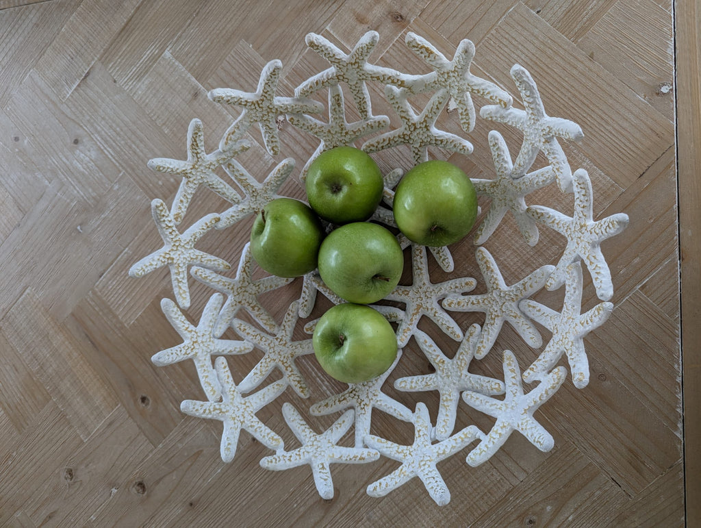 Schale Seestern weiß aus Aluminium