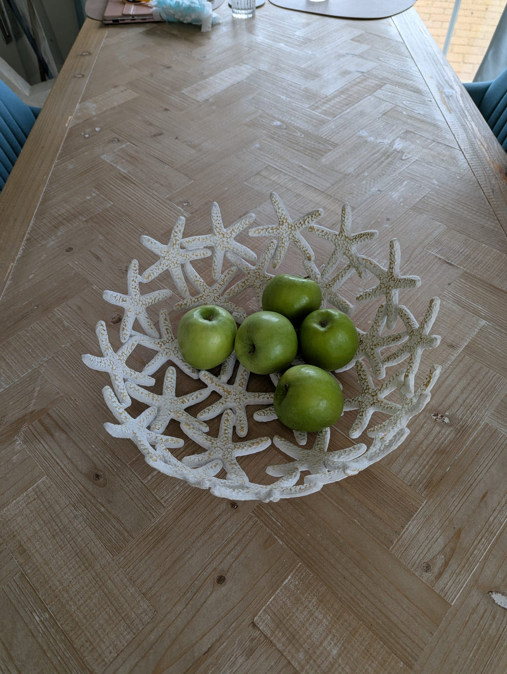 Schale Seestern weiß aus Aluminium