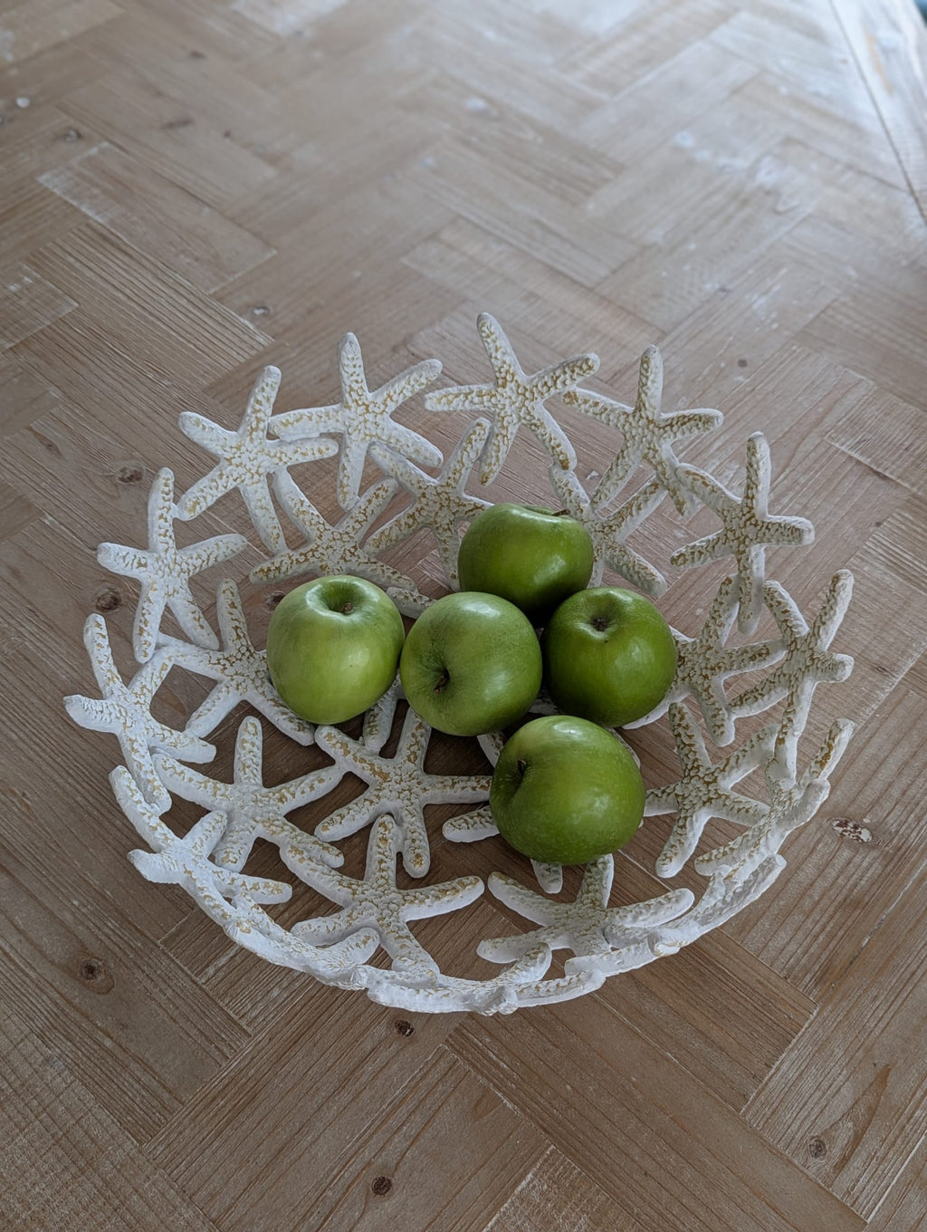 Schale Seestern weiß aus Aluminium