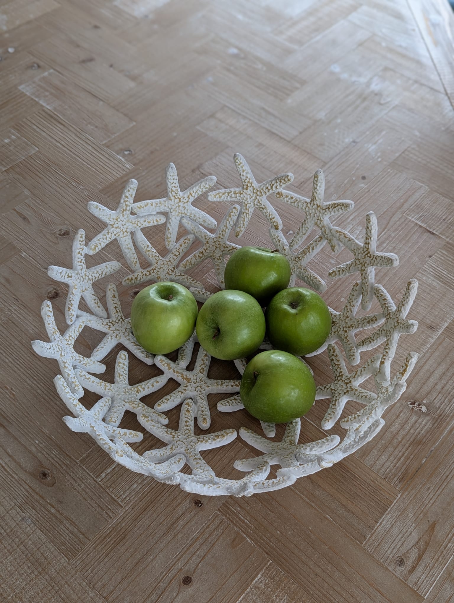 Schale Seestern weiß aus Aluminium