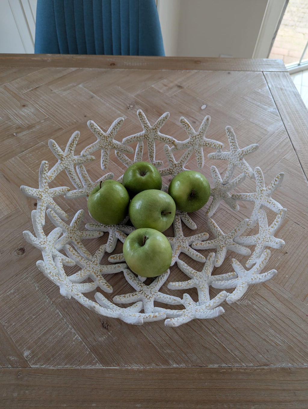 Schale Seestern weiß aus Aluminium
