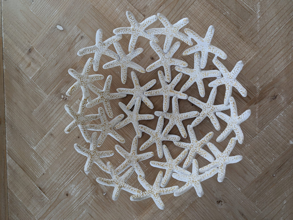 Schale Seestern weiß aus Aluminium