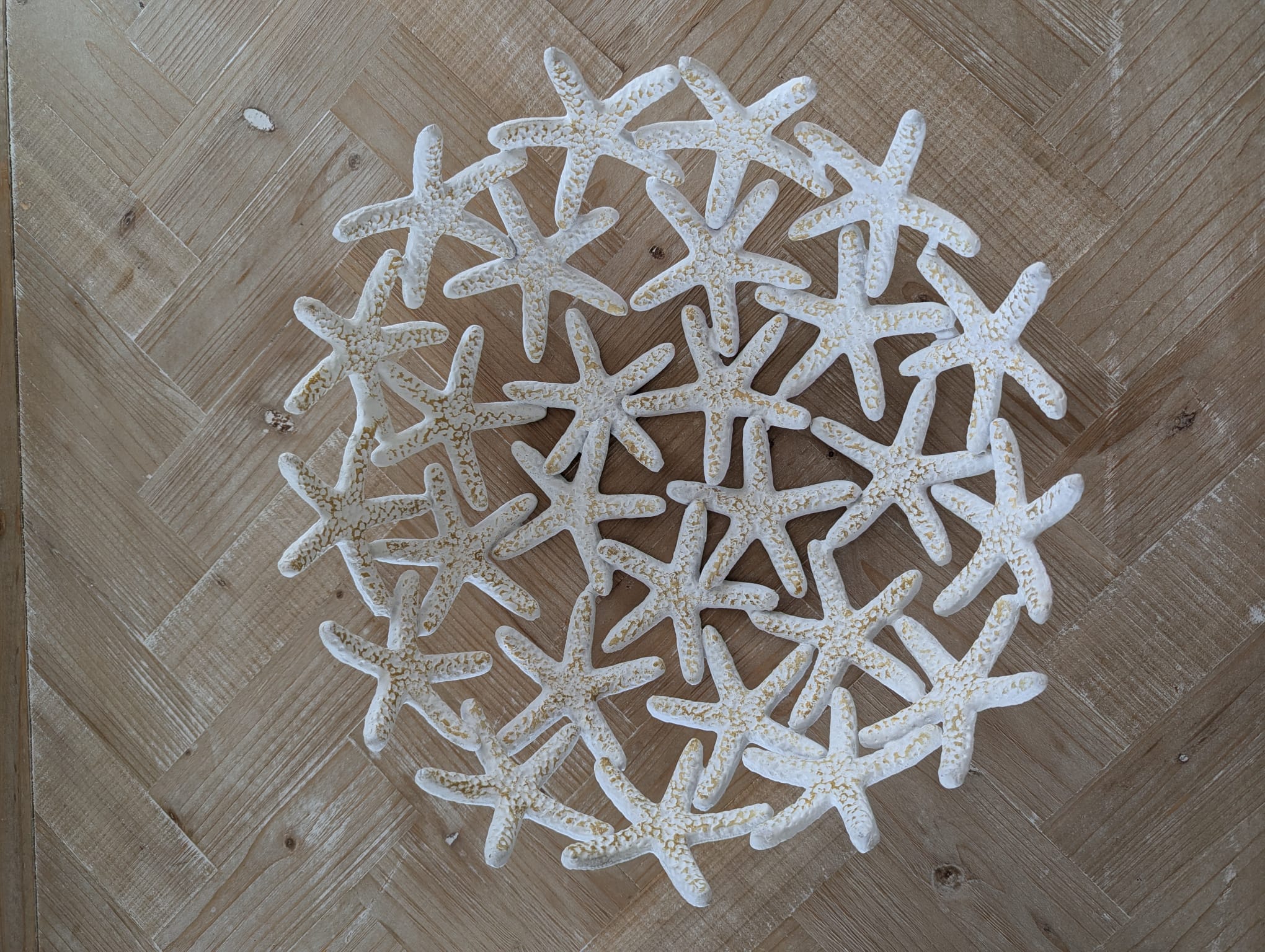 Schale Seestern weiß aus Aluminium