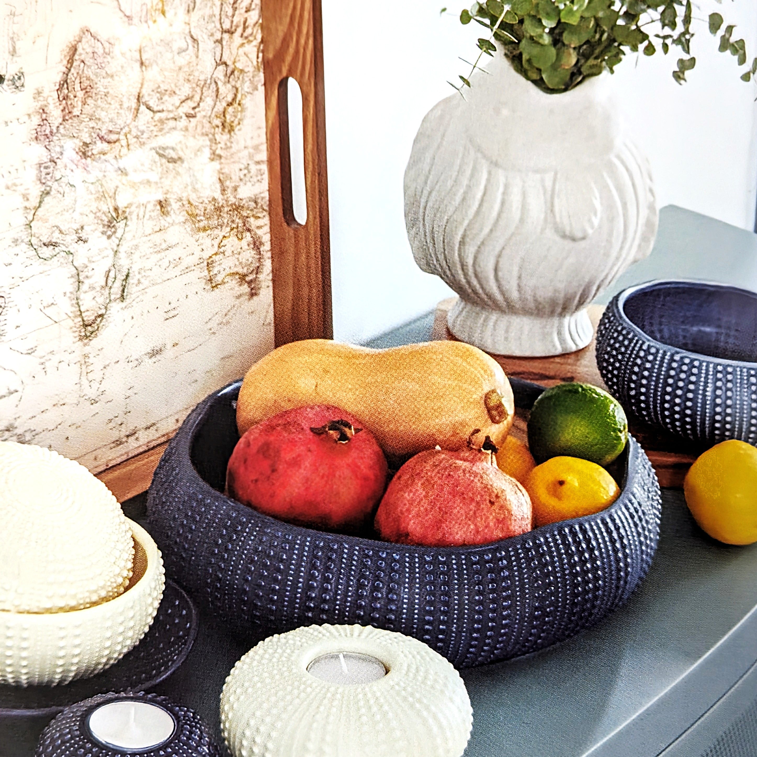 Keramik Schale Oktopus dunkelblau