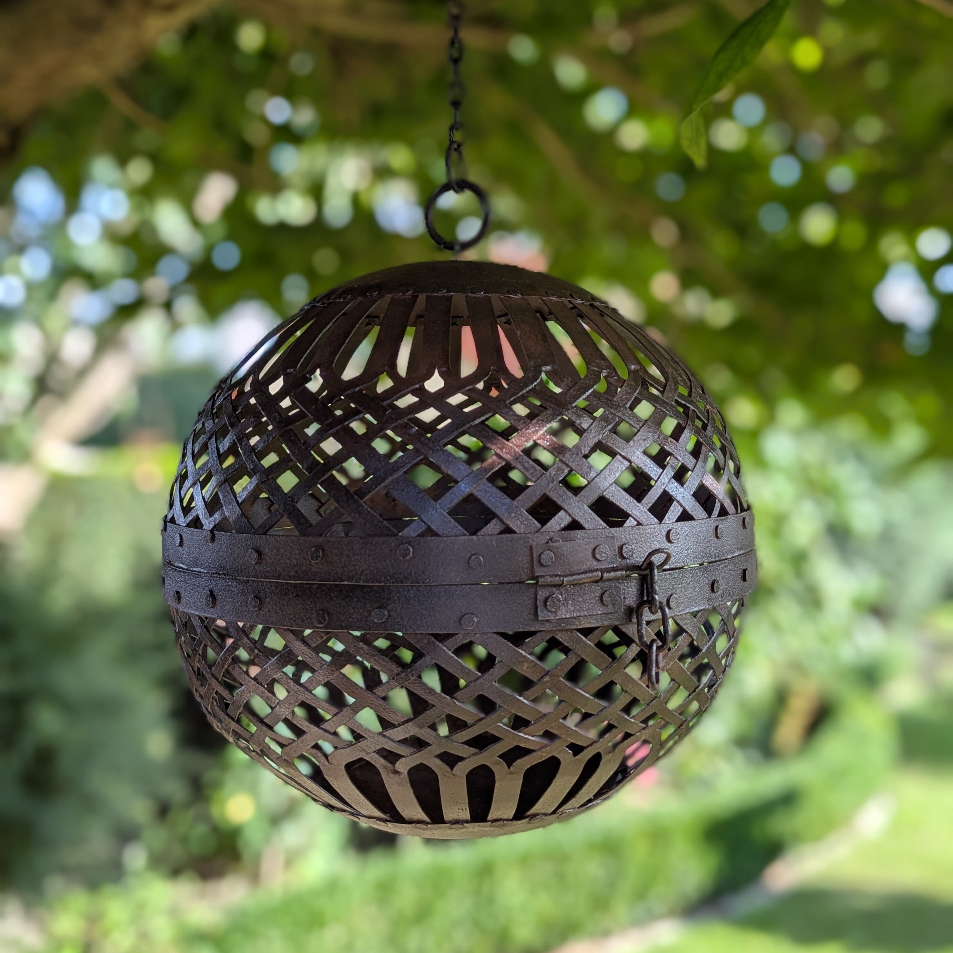 Metallkugel hängend Edelrost in drei Größen