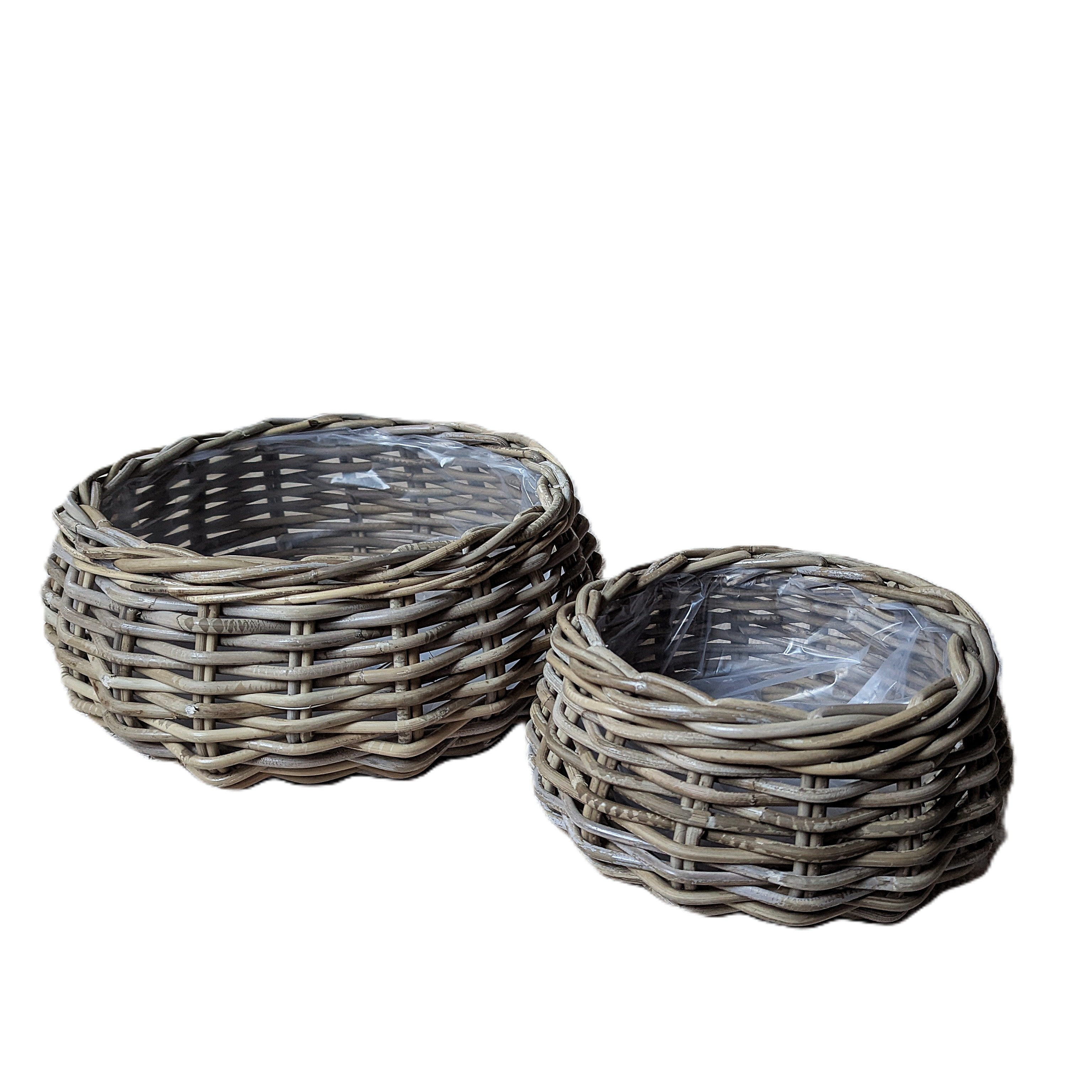 Pflanzkorb im Set rund aus Korb