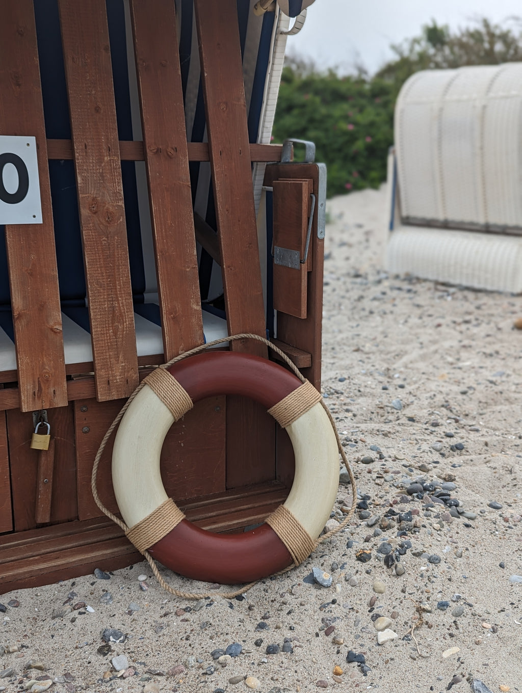 Vintage Rettungsring 50 cm - blau und rot