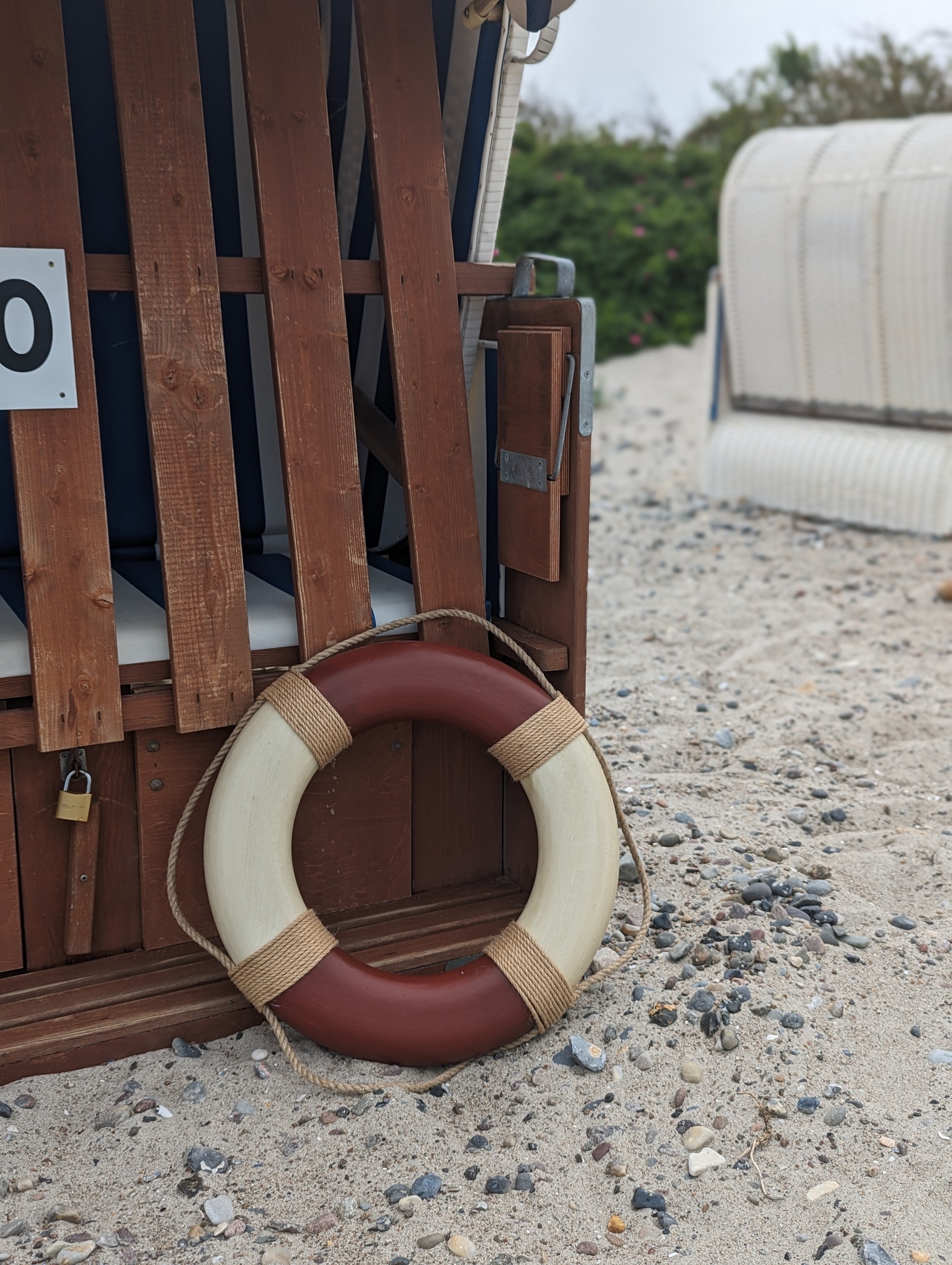 Vintage Rettungsring 50 cm - blau und rot