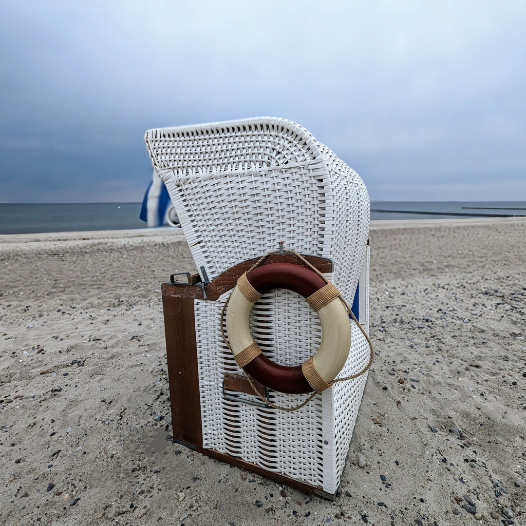 Vintage Rettungsring 50 cm - blau und rot