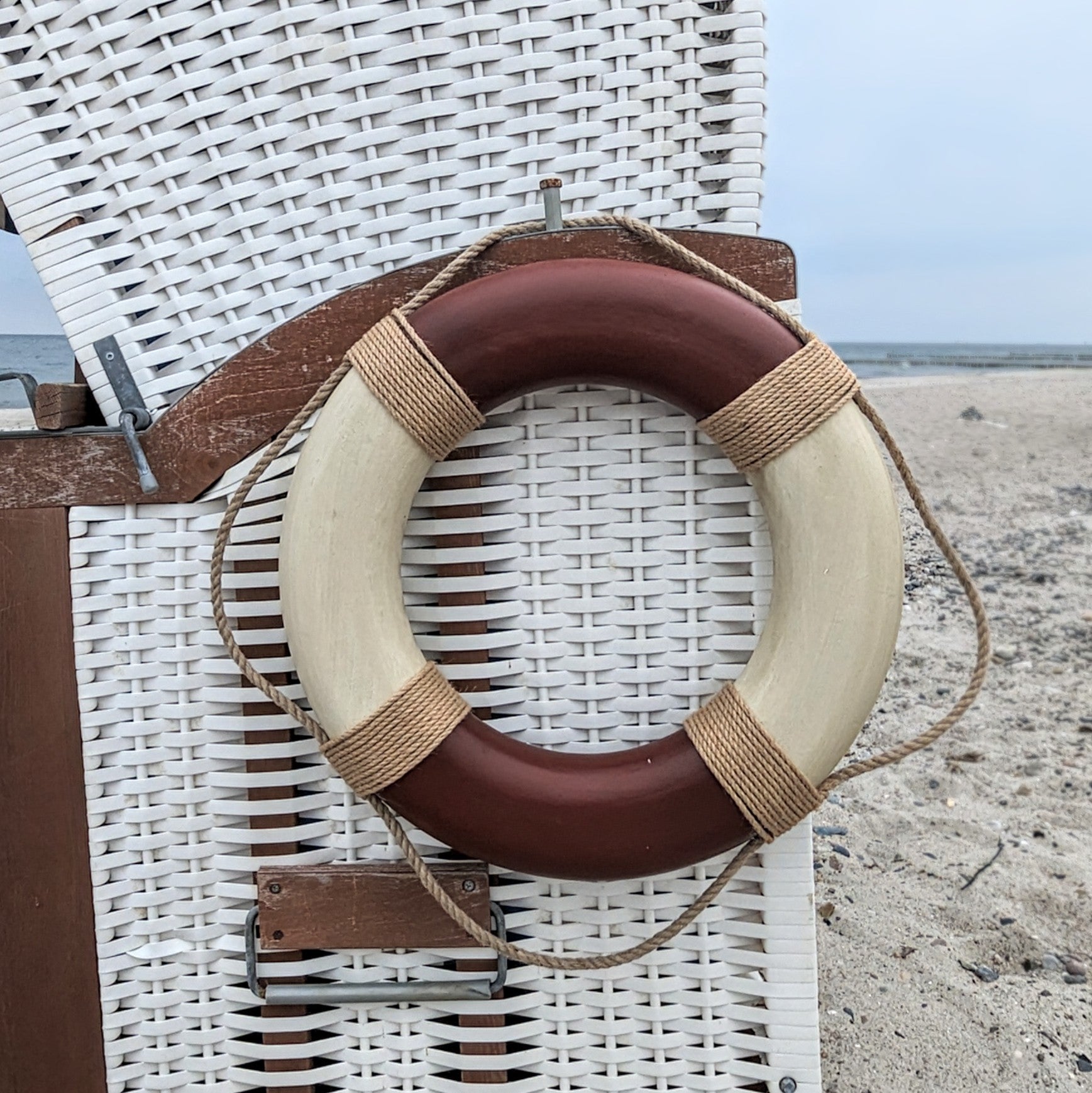 Vintage Rettungsring 50 cm - blau und rot