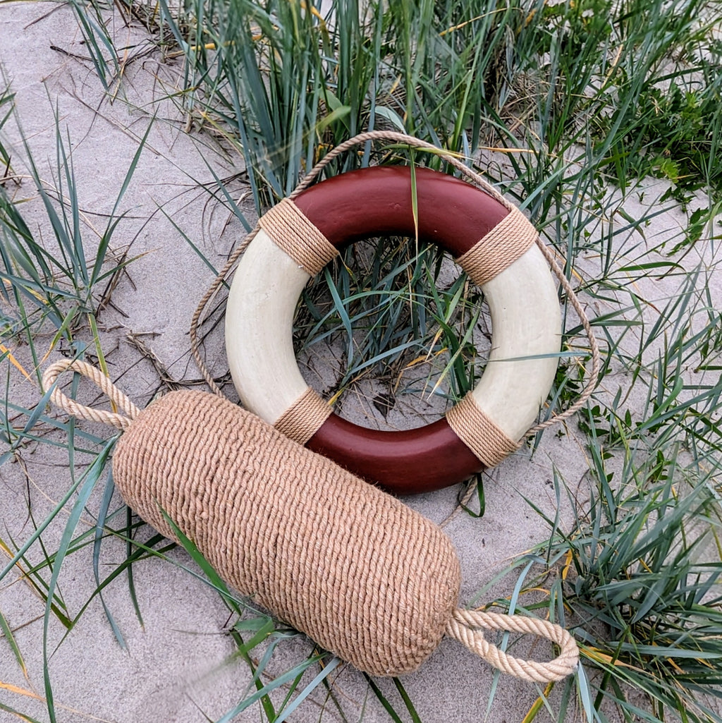 Vintage Rettungsring 50 cm - blau und rot