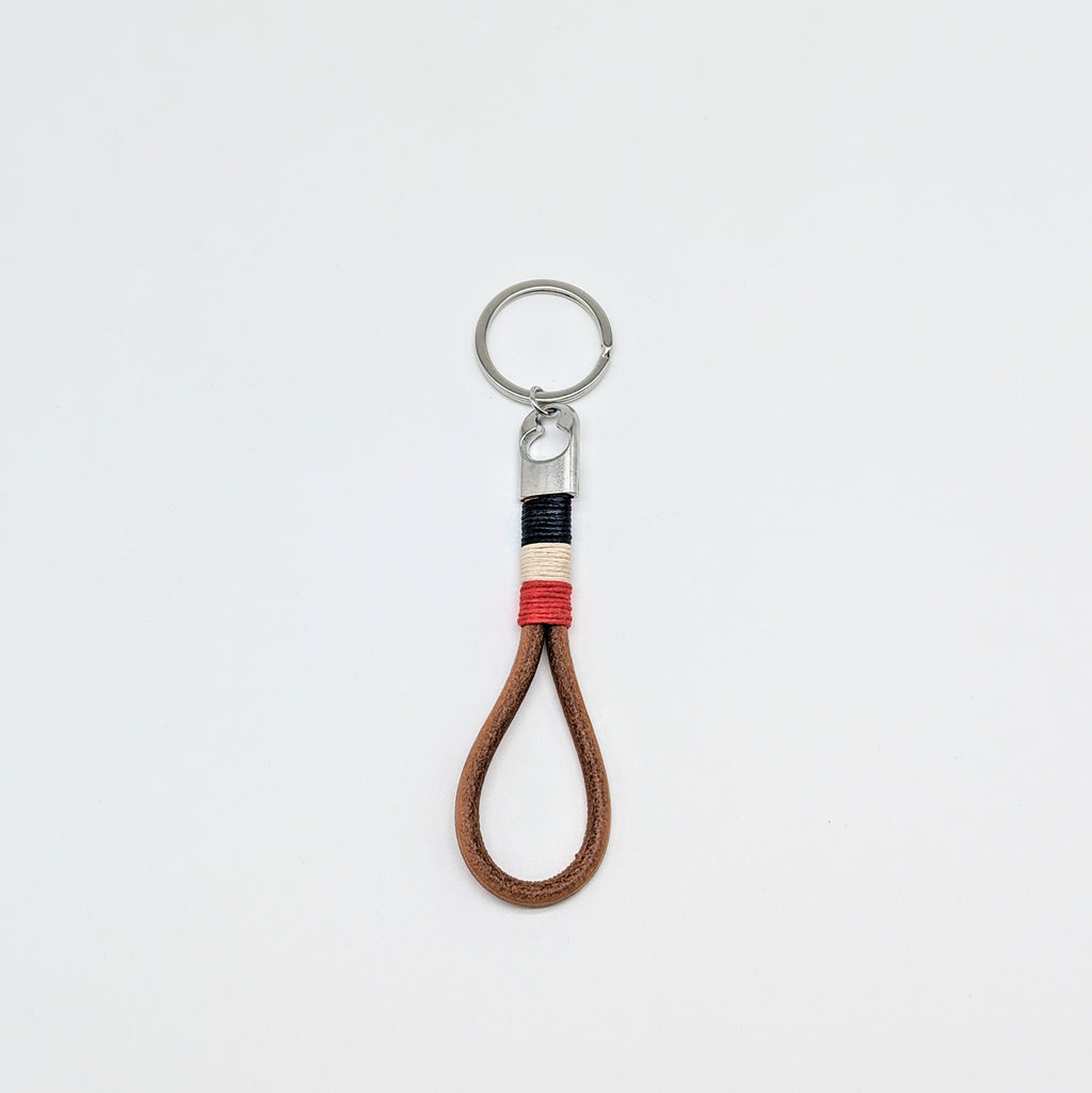 Schlüsselanhänger mit Lederschlaufe maritim