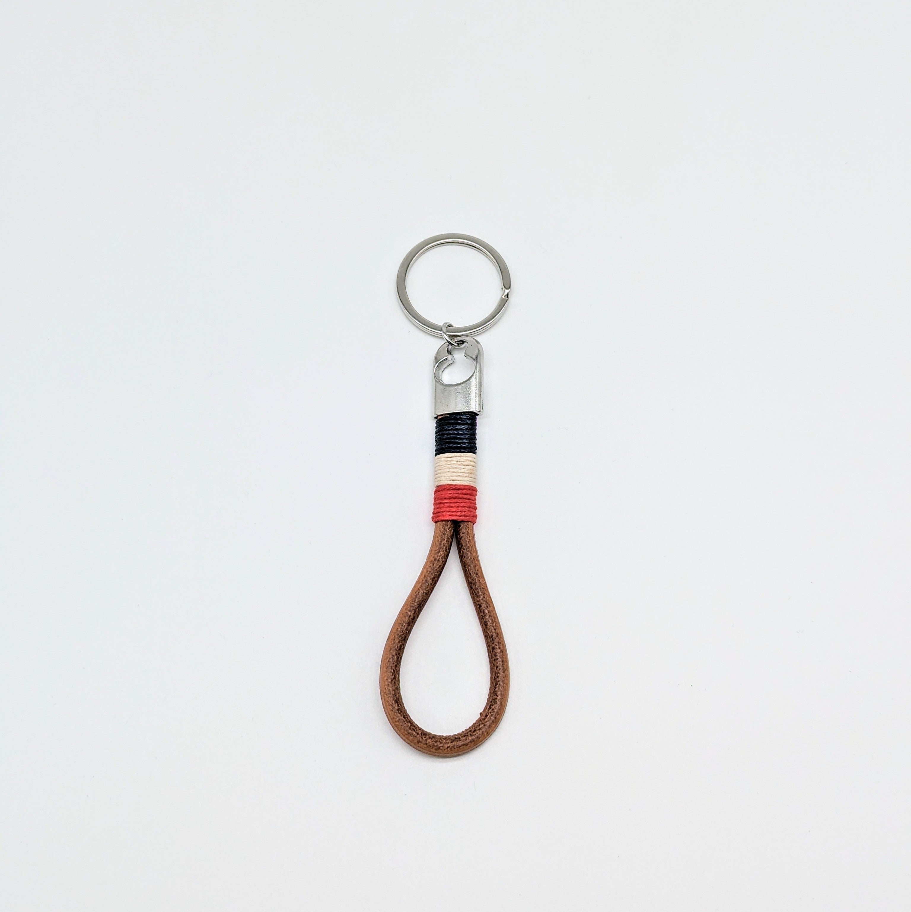Schlüsselanhänger mit Lederschlaufe maritim