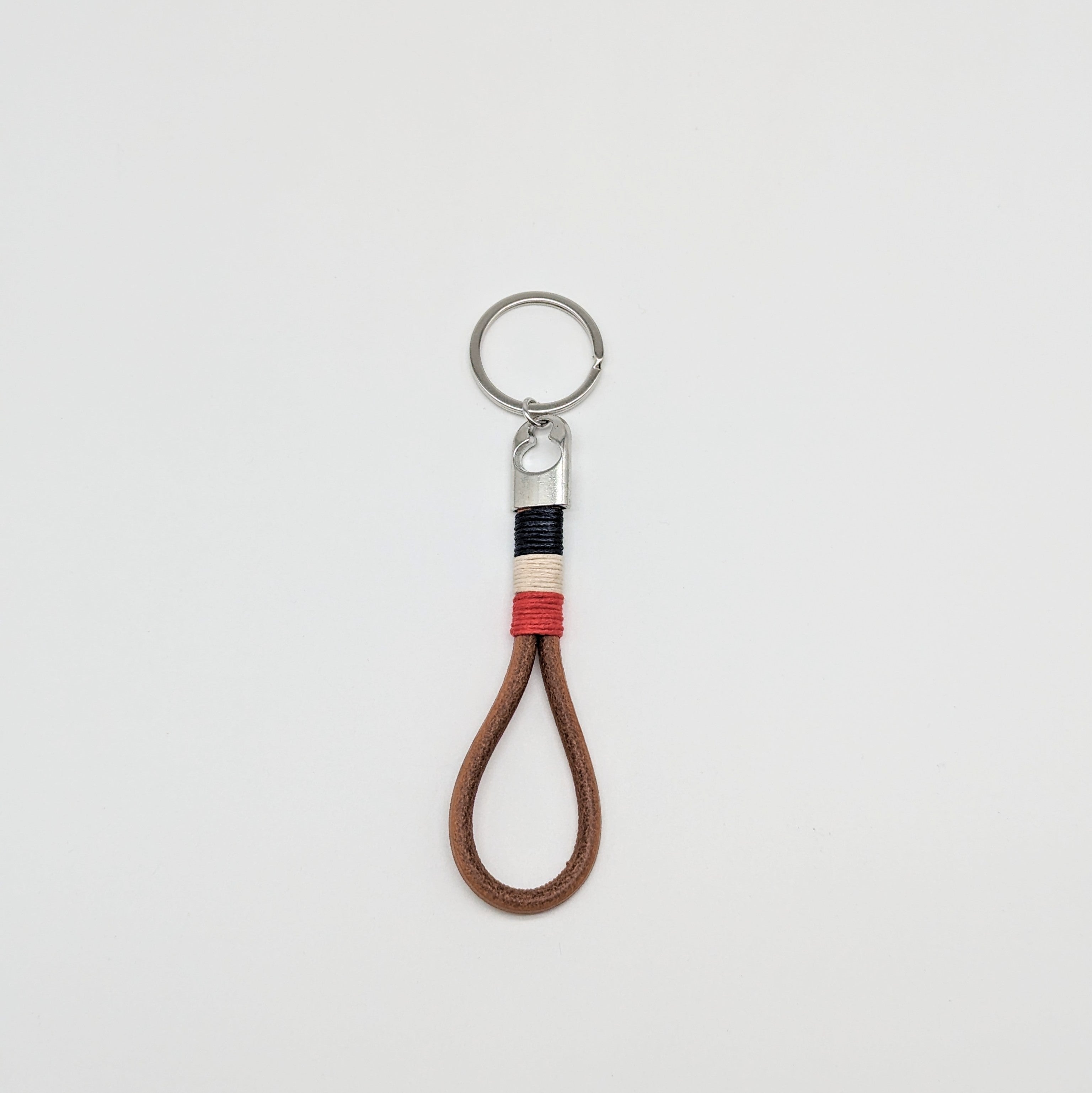 Schlüsselanhänger mit Lederschlaufe maritim