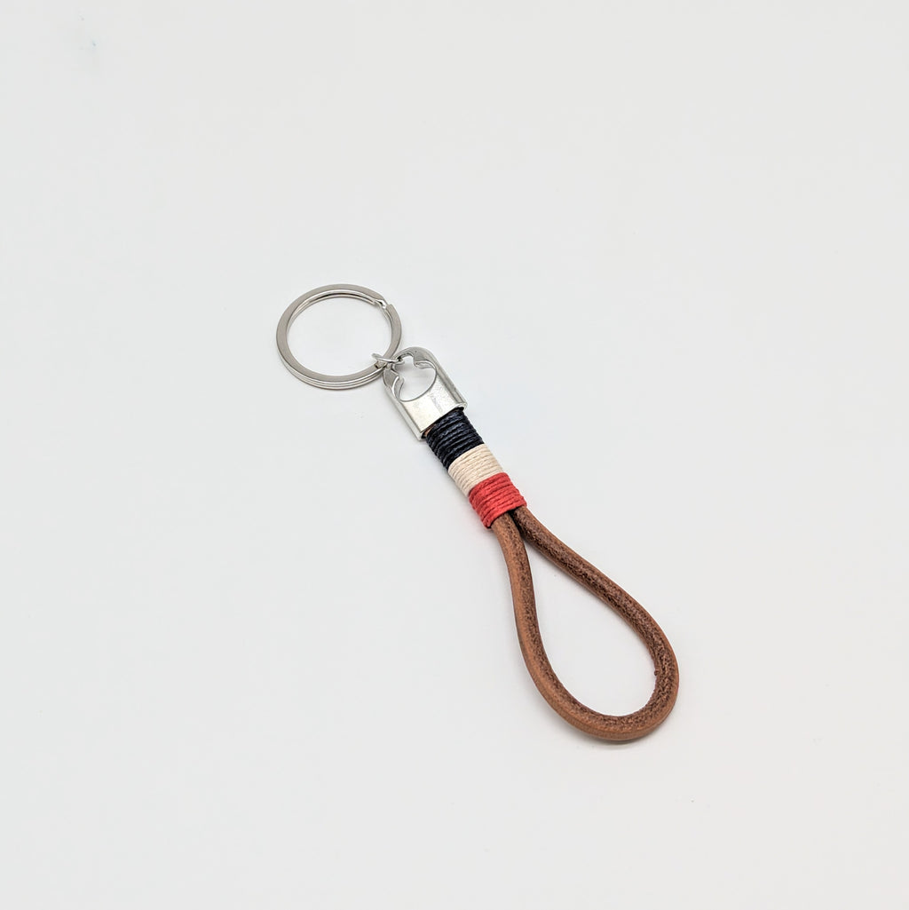 Schlüsselanhänger mit Lederschlaufe maritim