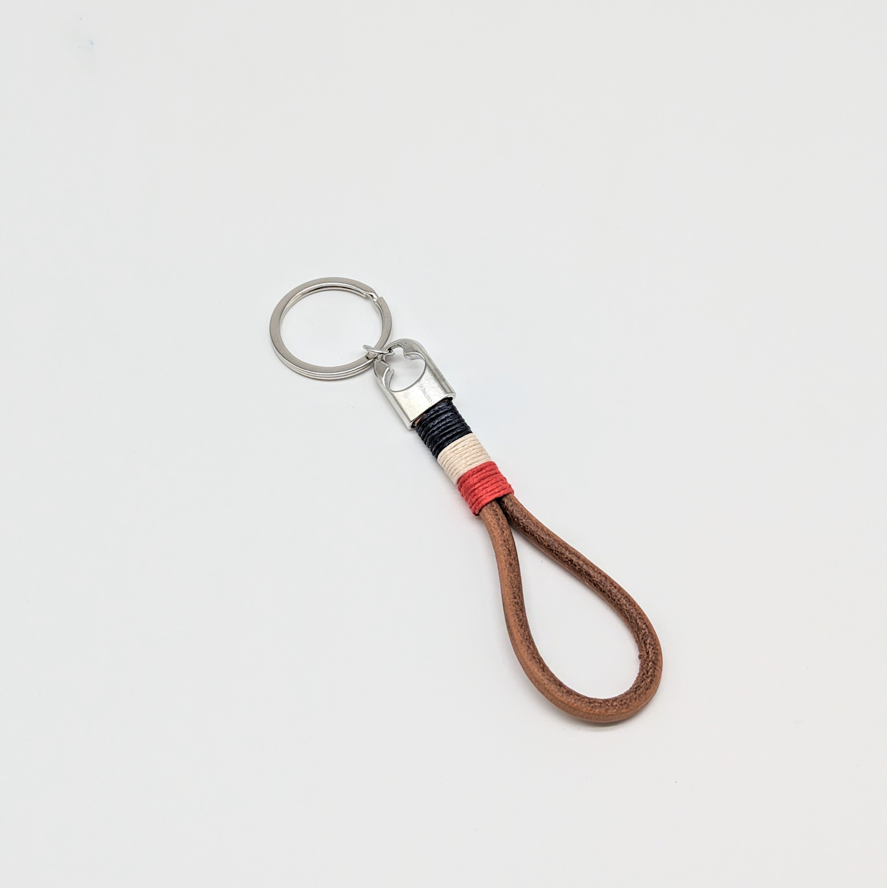 Schlüsselanhänger mit Lederschlaufe maritim